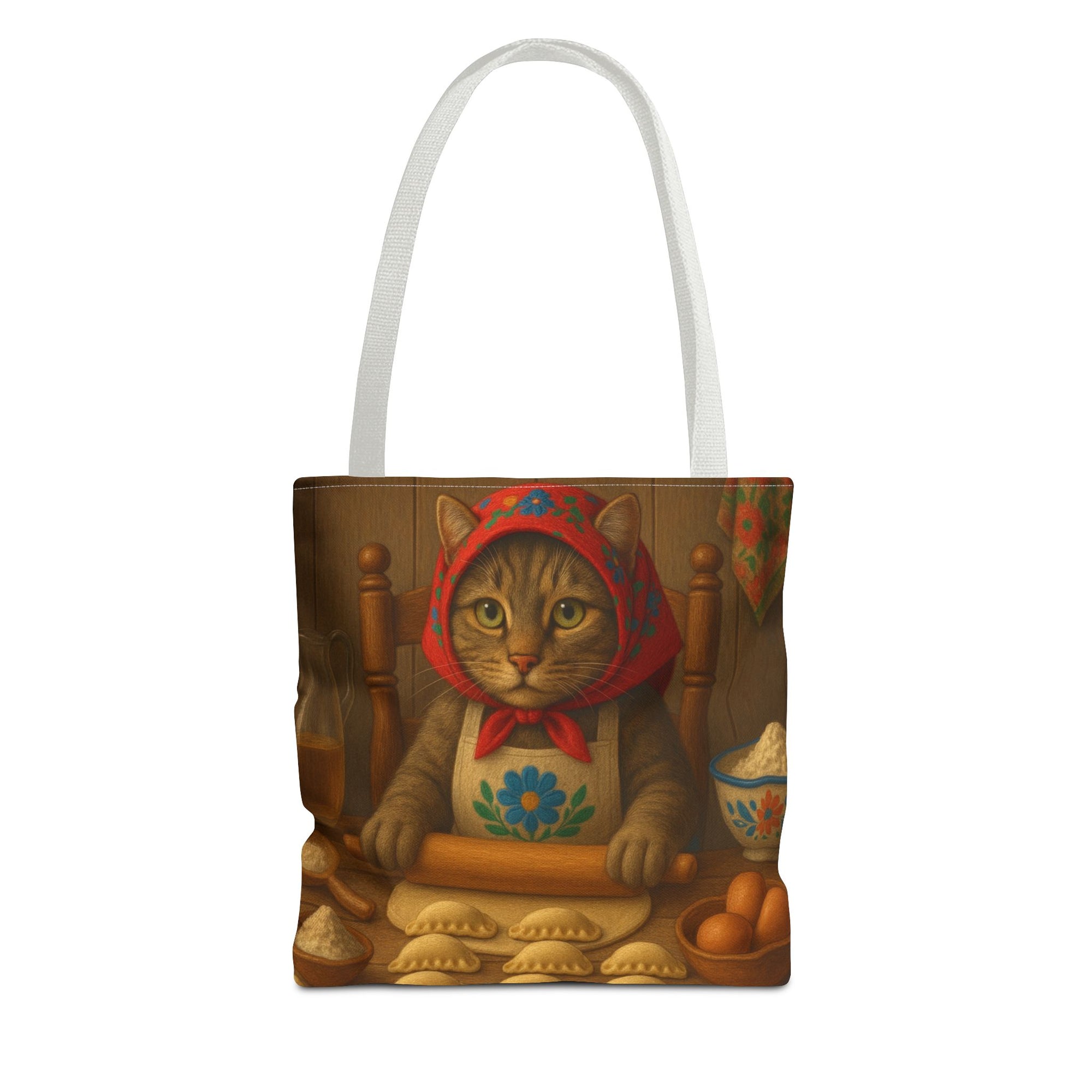 Slovak Babka Cat Making Pirohy Tote Bag