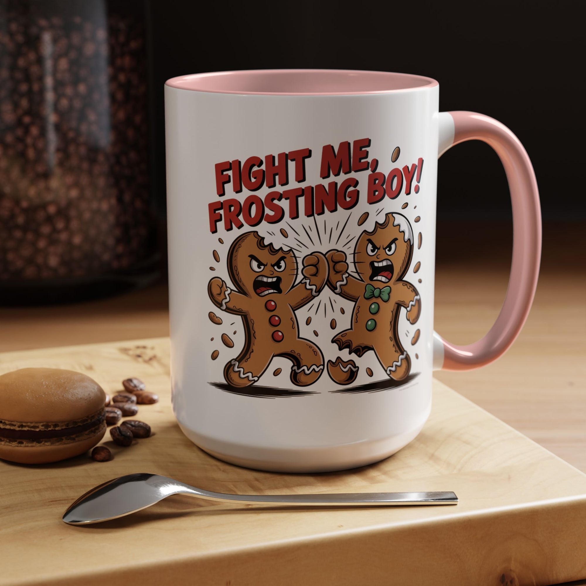 Funny Gingerbread Man Fight Me Frosting Boy Coffee Mug With Color Inside
