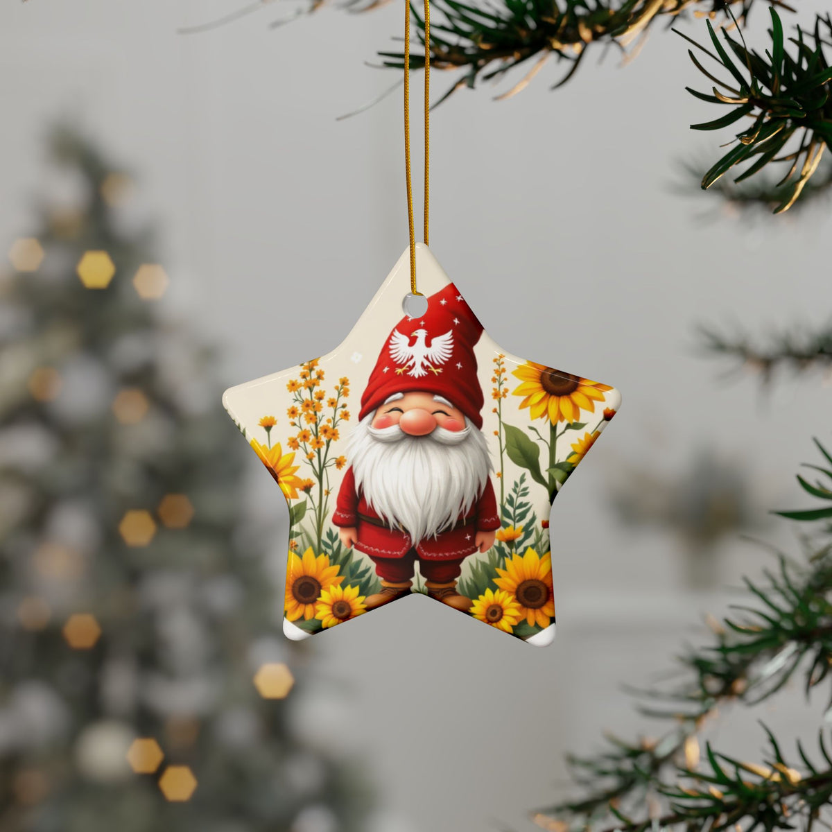 Polish Gnome Smiling Ceramic Ornaments