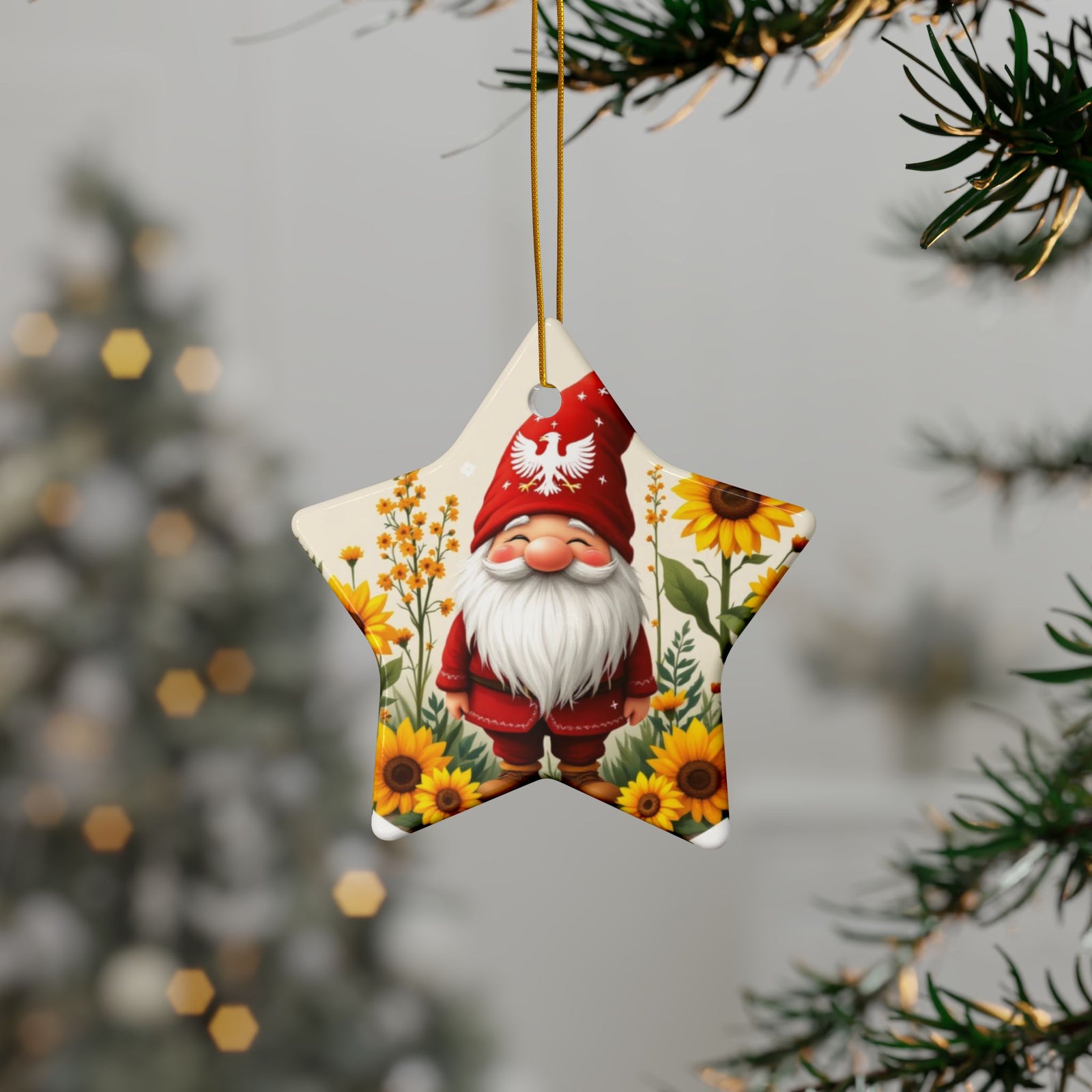 Polish Gnome Smiling Ceramic Ornaments