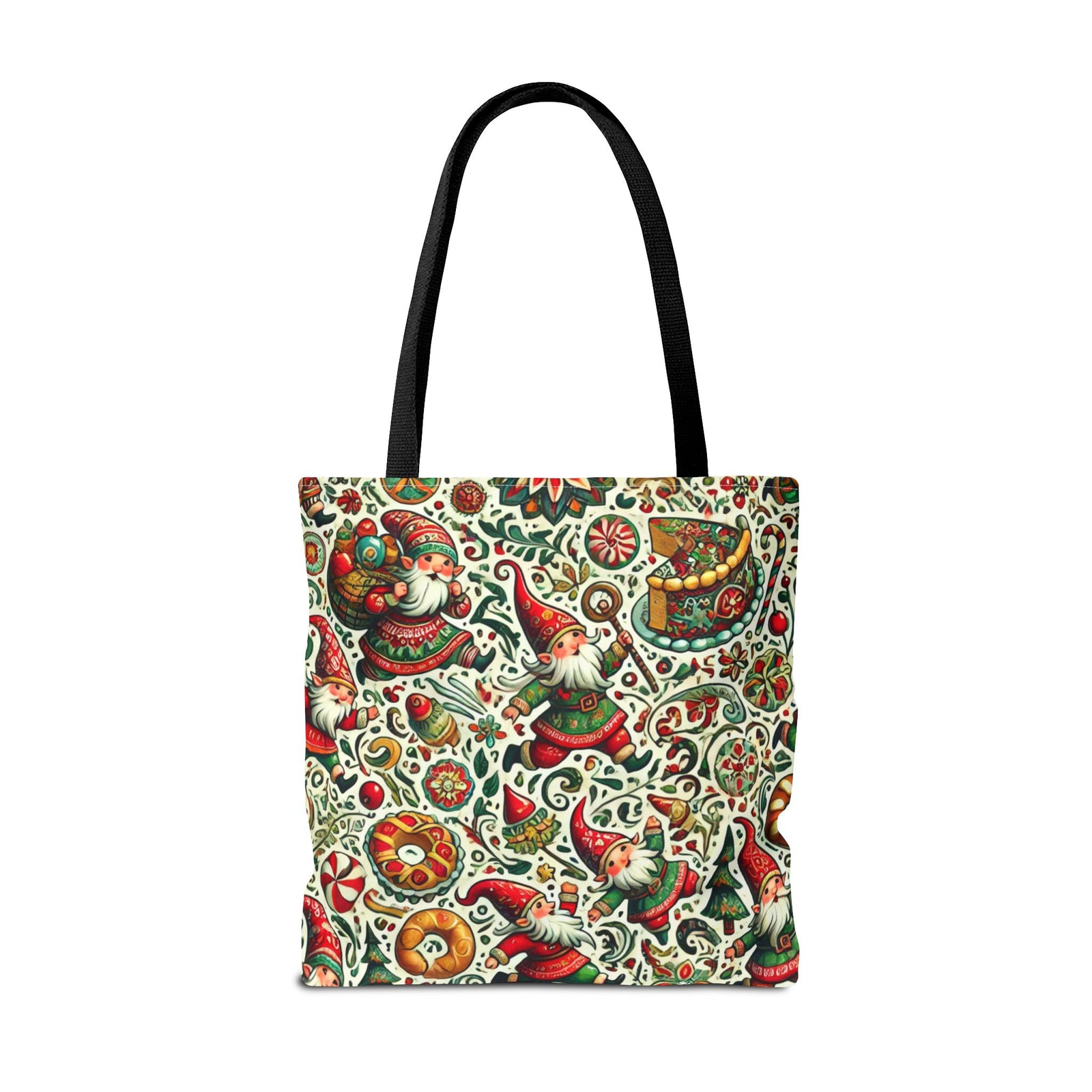Christmas Gnomes Food Fight Whimsical Holiday Tote Bag