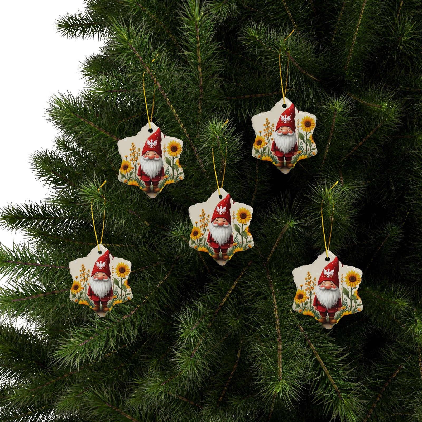 Polish Gnome Smiling Ceramic Ornaments