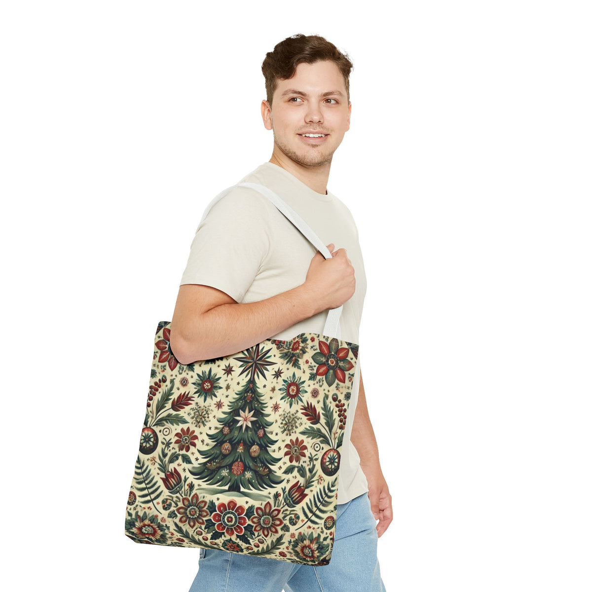 Vintage Christmas Tree Retro Tote Bag