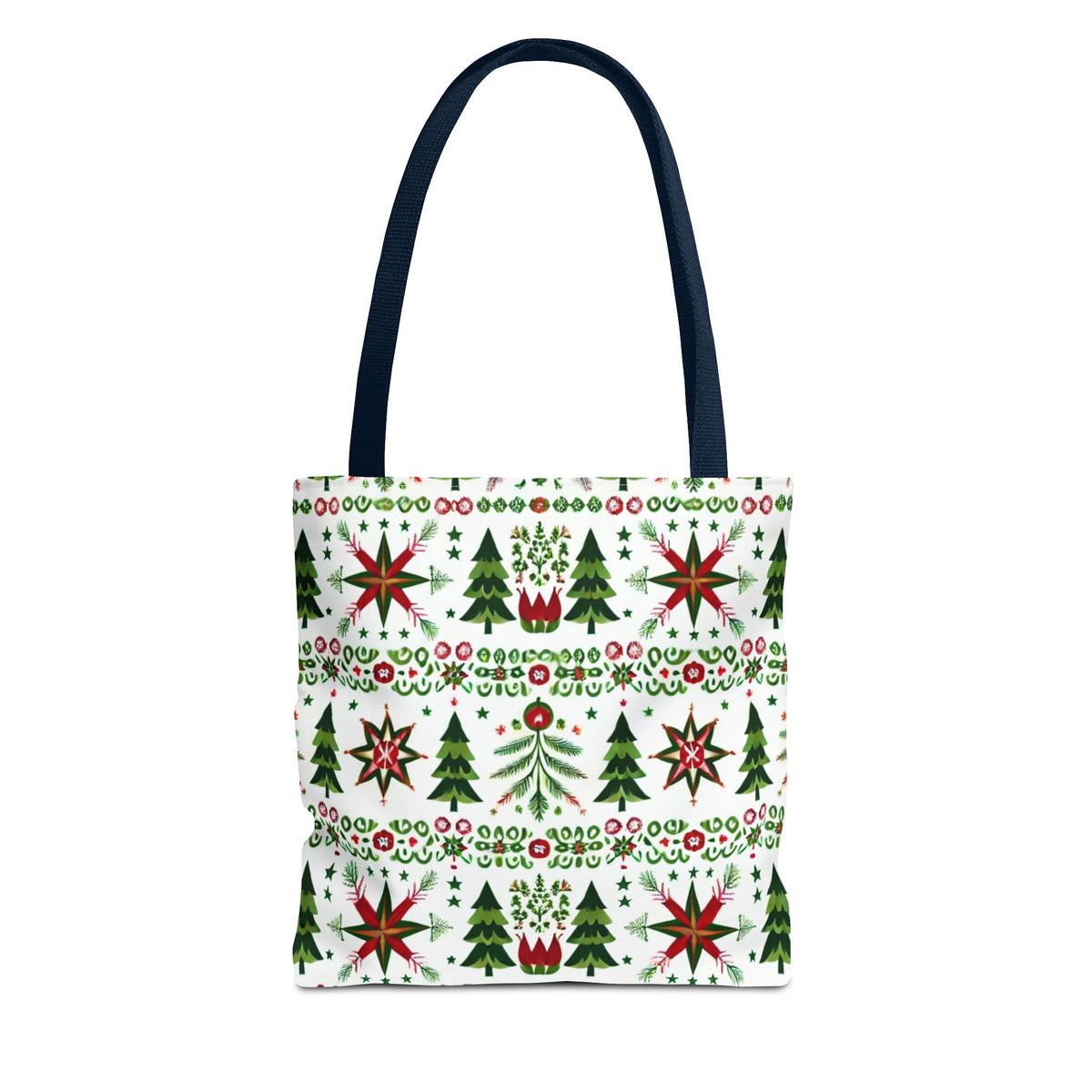 Polish Christmas Folk Art Pattern Stars Pines &amp; Florals Tote Bag
