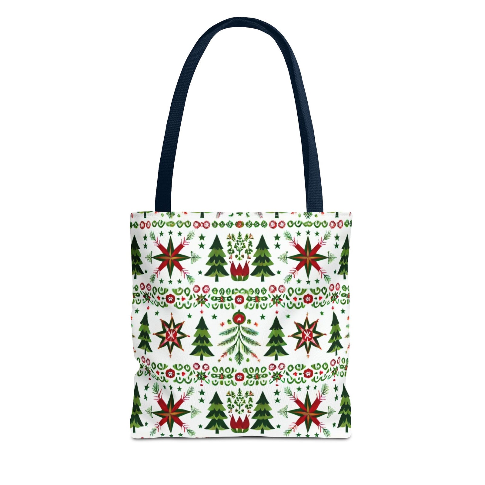 Polish Christmas Folk Art Pattern Stars Pines & Florals Tote Bag