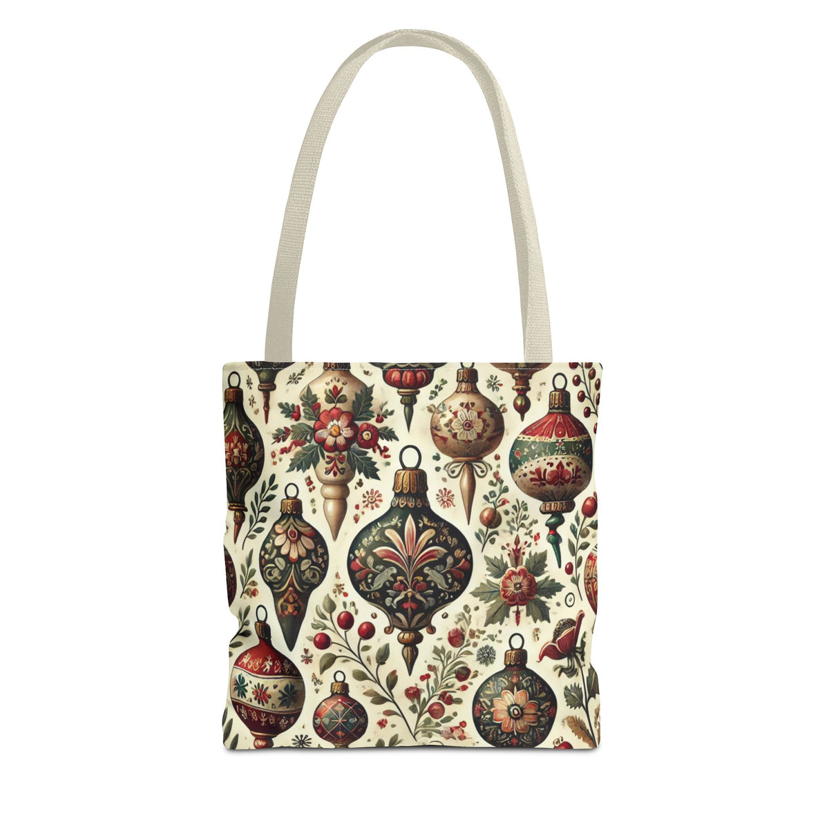 Vintage Christmas Bulbs Festive Holiday Tote Bag