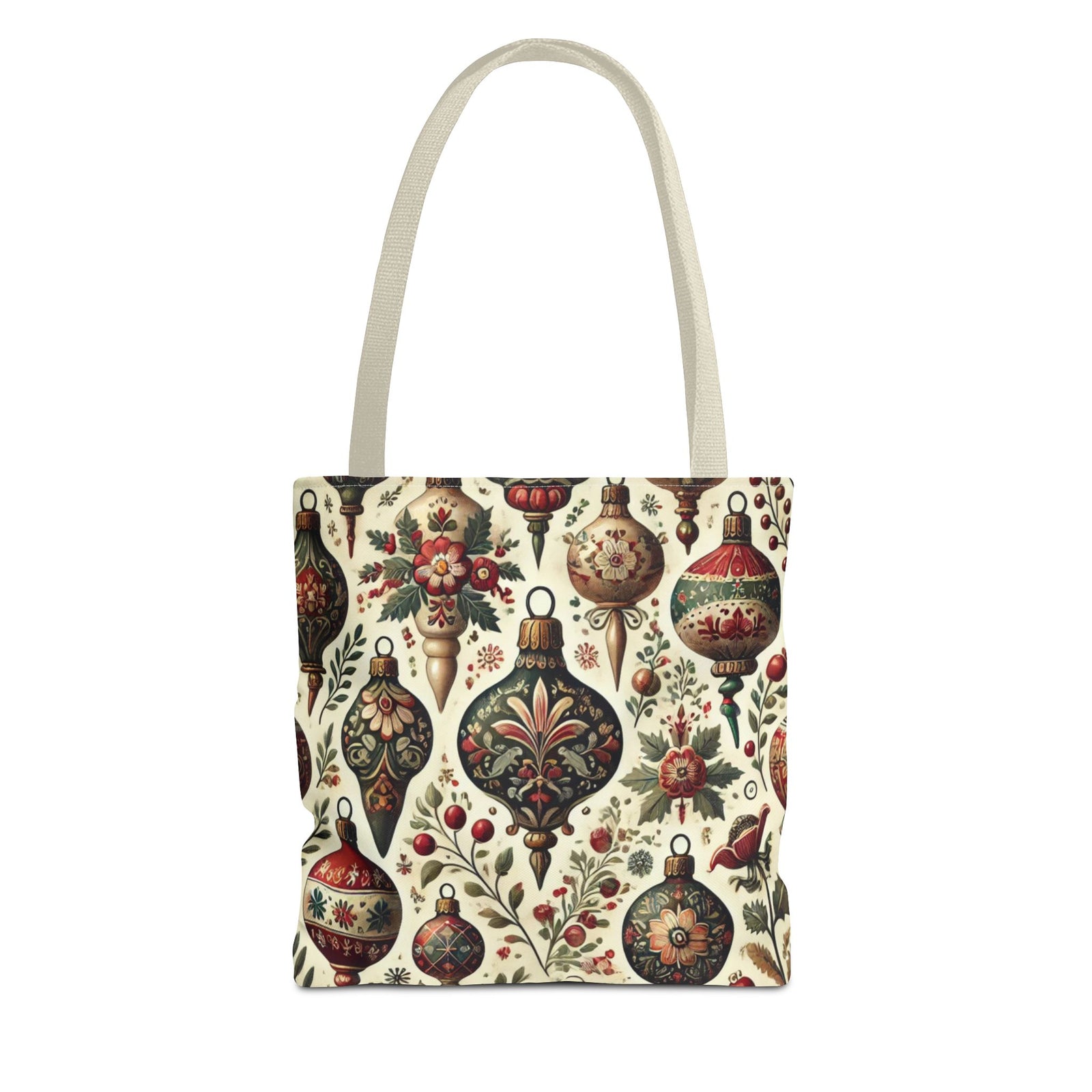 Vintage Christmas Bulbs Festive Holiday Tote Bag