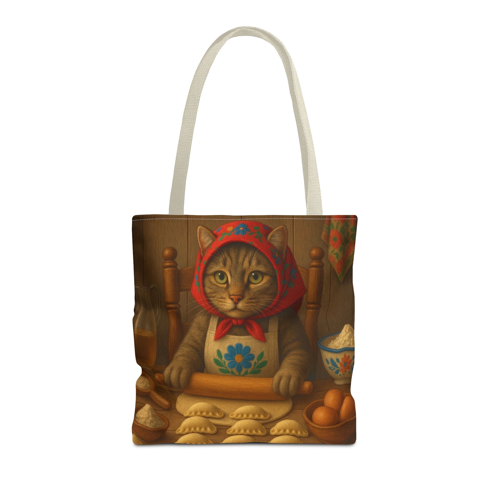 Slovak Babka Cat Making Pirohy Tote Bag