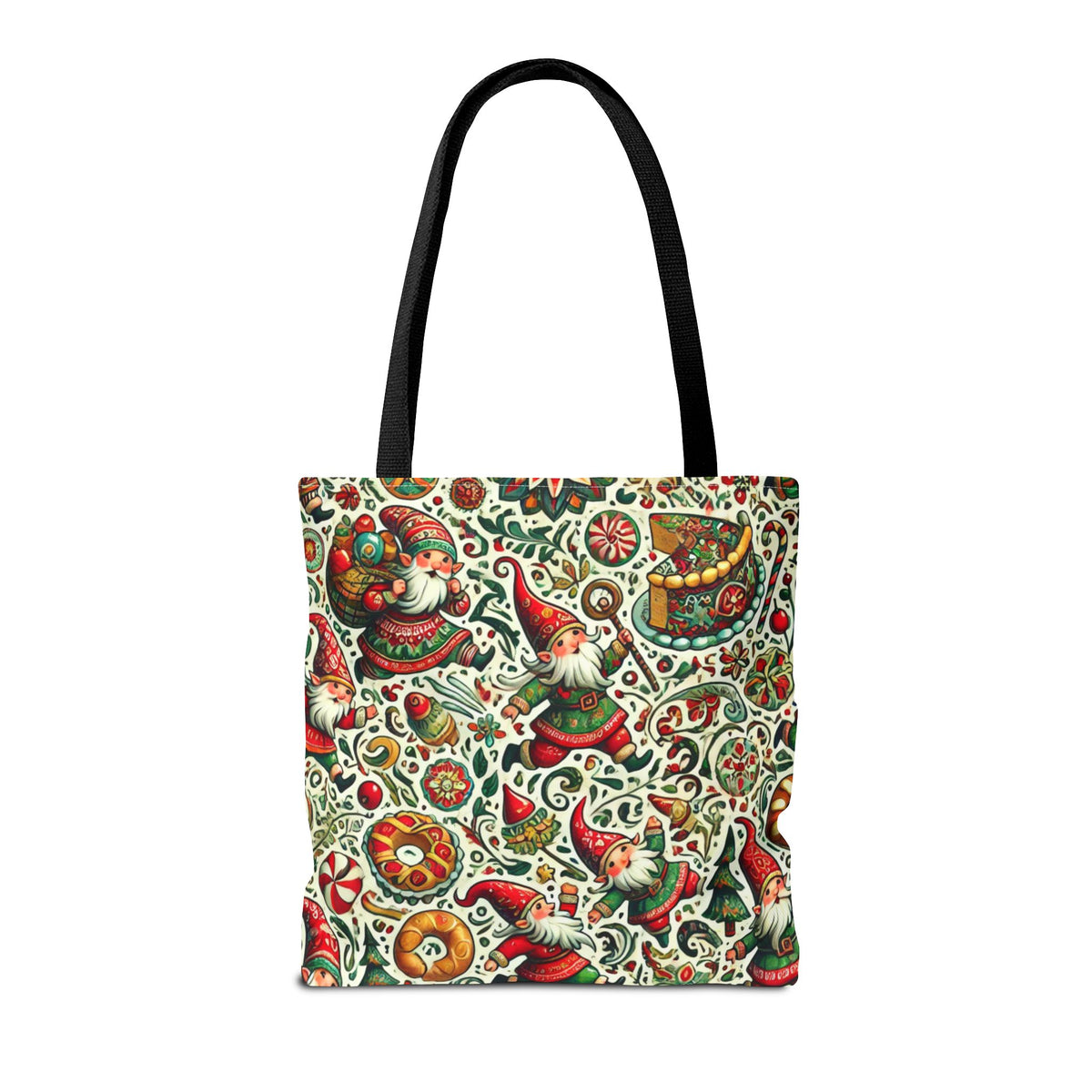 Christmas Gnomes Food Fight Whimsical Holiday Tote Bag