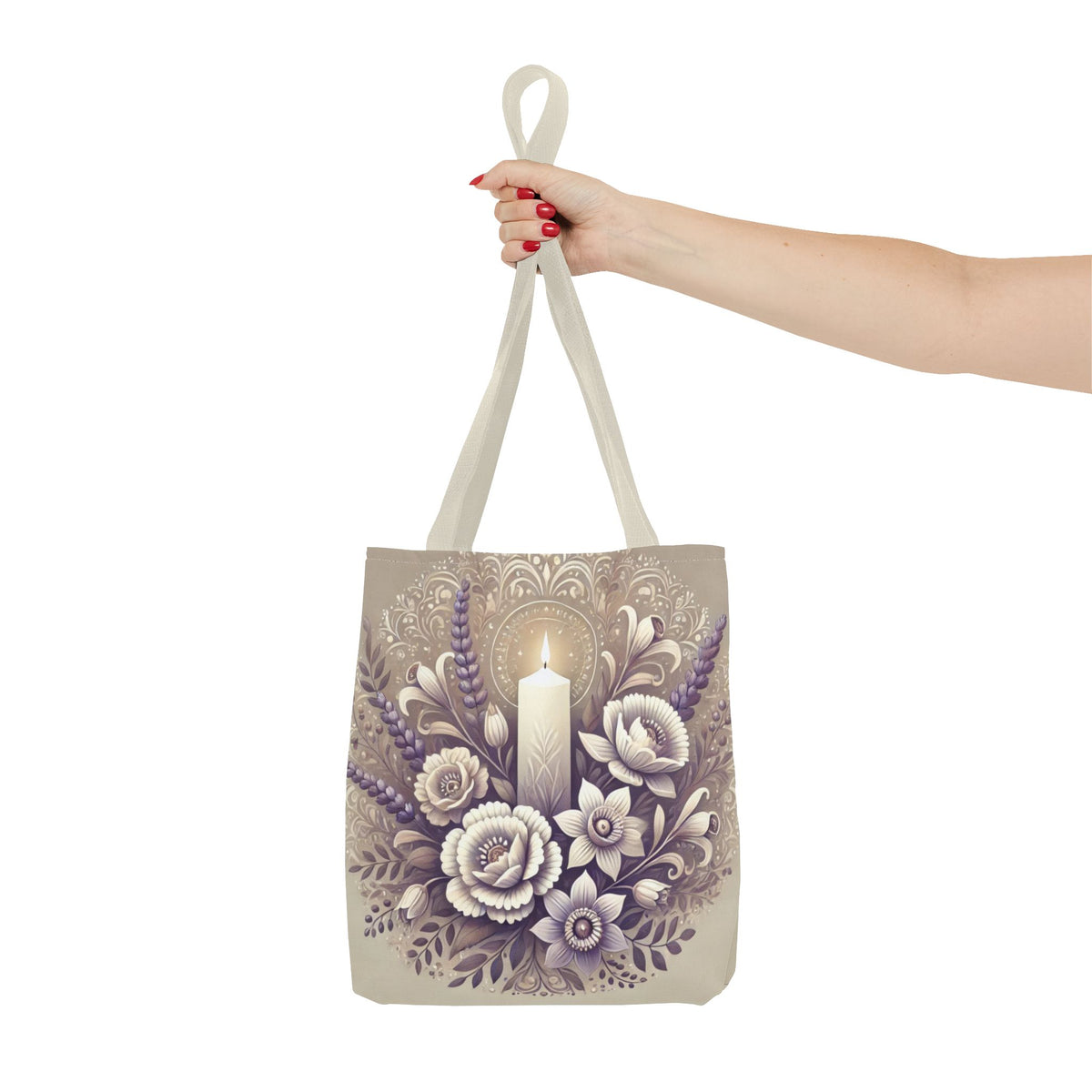 All Saints Day Religious Floral Folk Art Tote Bag