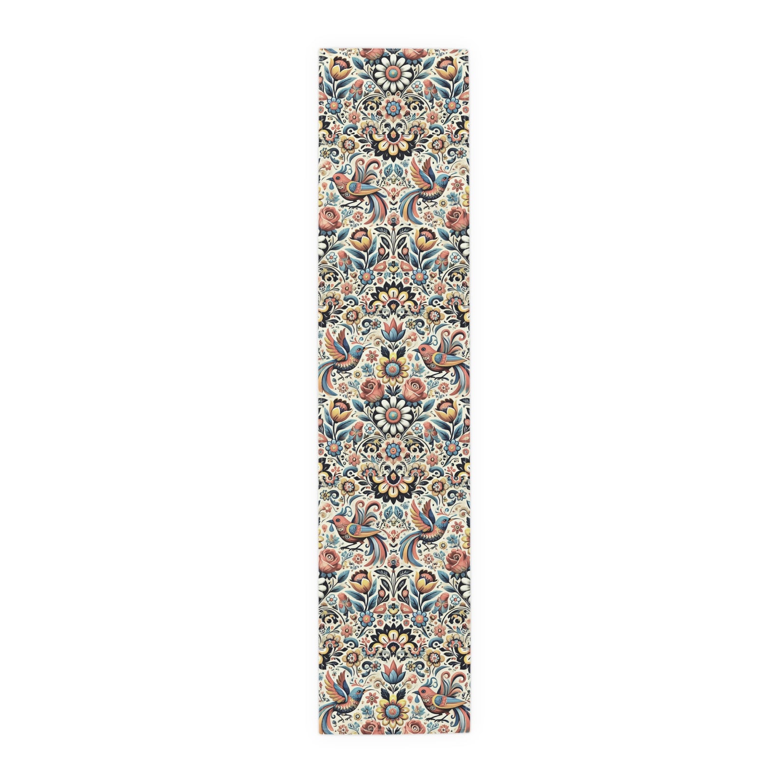 Birds and Flowers Floral Table Runner