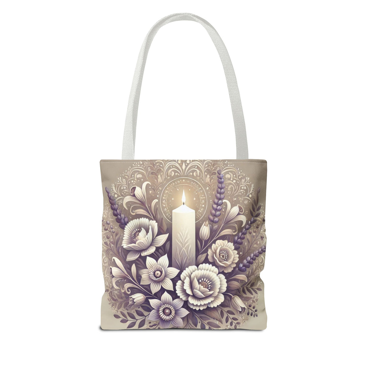 All Saints Day Religious Floral Folk Art Tote Bag