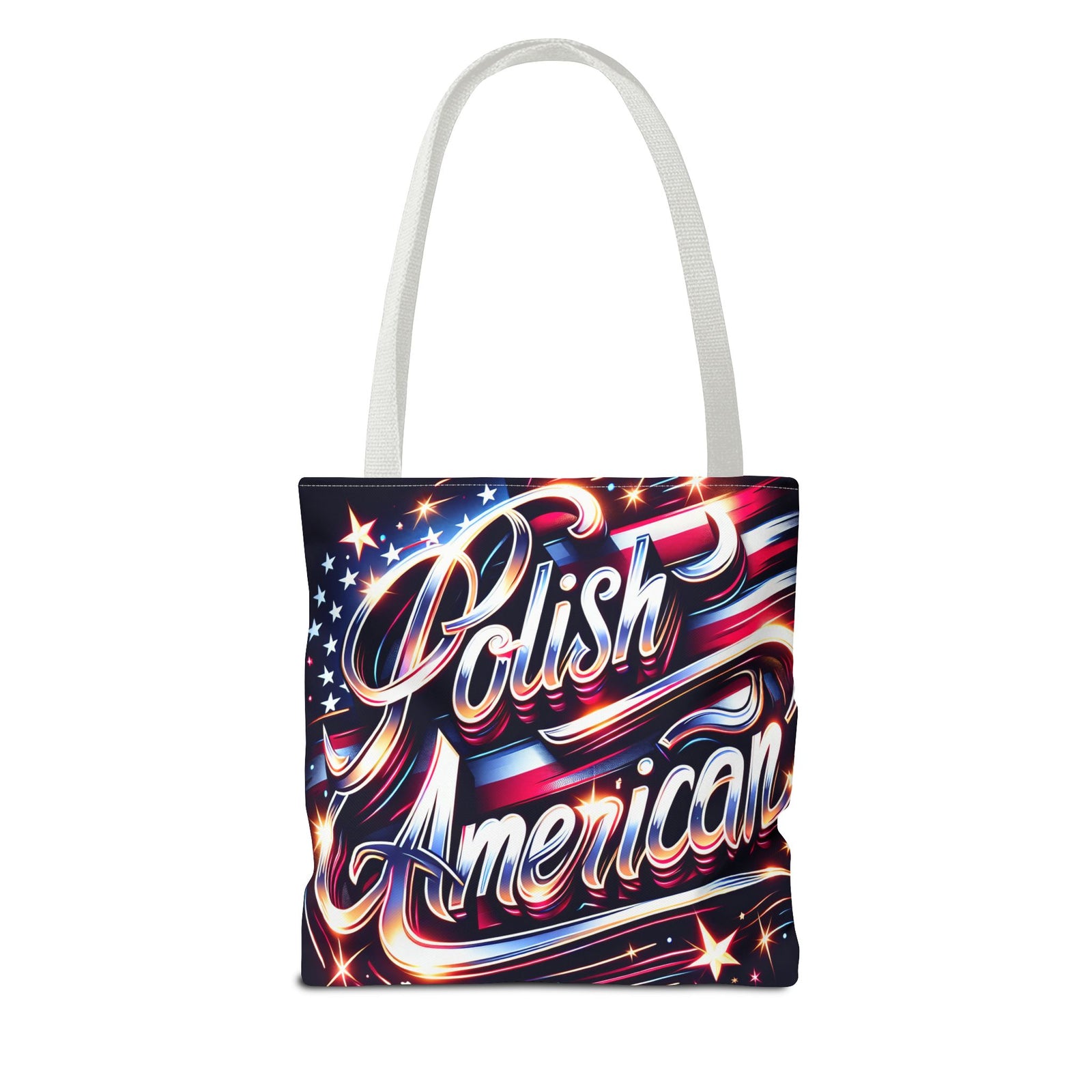 Polish American Patriotic Tote Bag - USA Flag Shoulder Bag for Independence Day