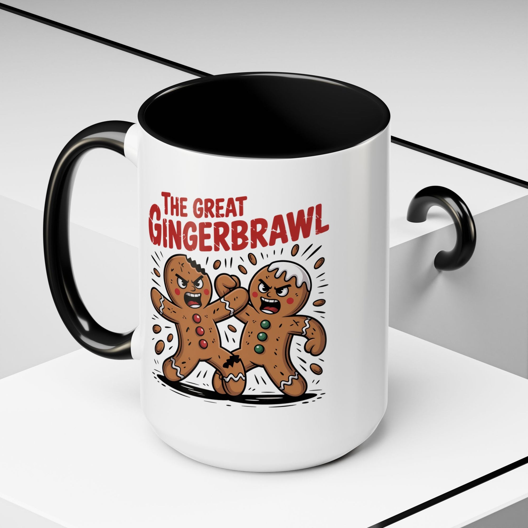 Gingerbread Man GingerBrawl Coffee Mug With Color Inside