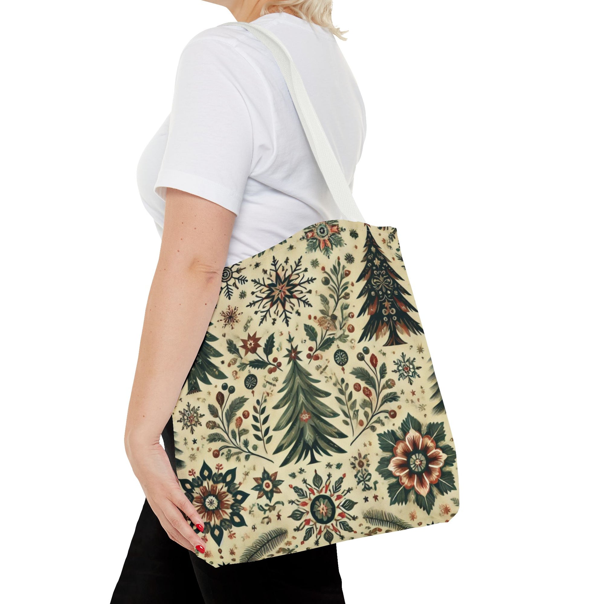 Vintage Retro Christmas Tree Holiday Tote Bag