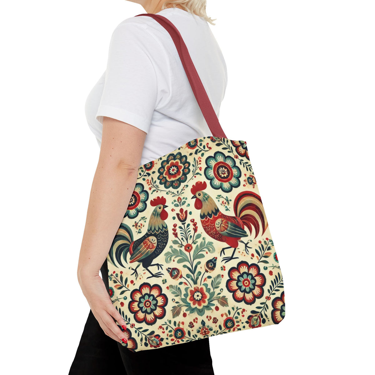 Polish Rooster Retro Themed Tote Bag