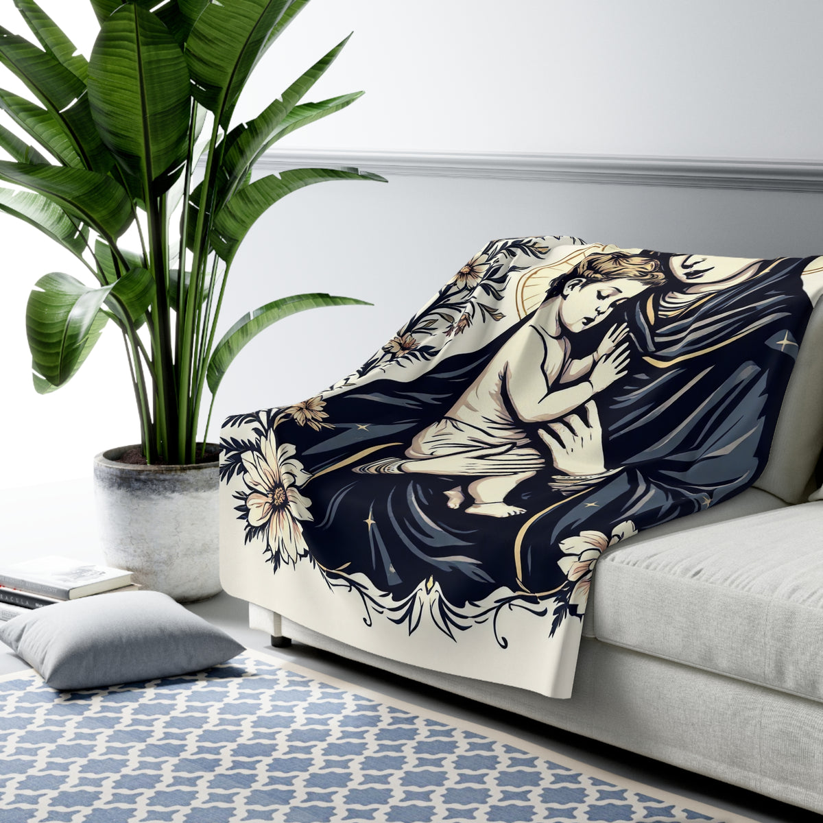 Mary &amp; Child Sherpa Fleece Blanket