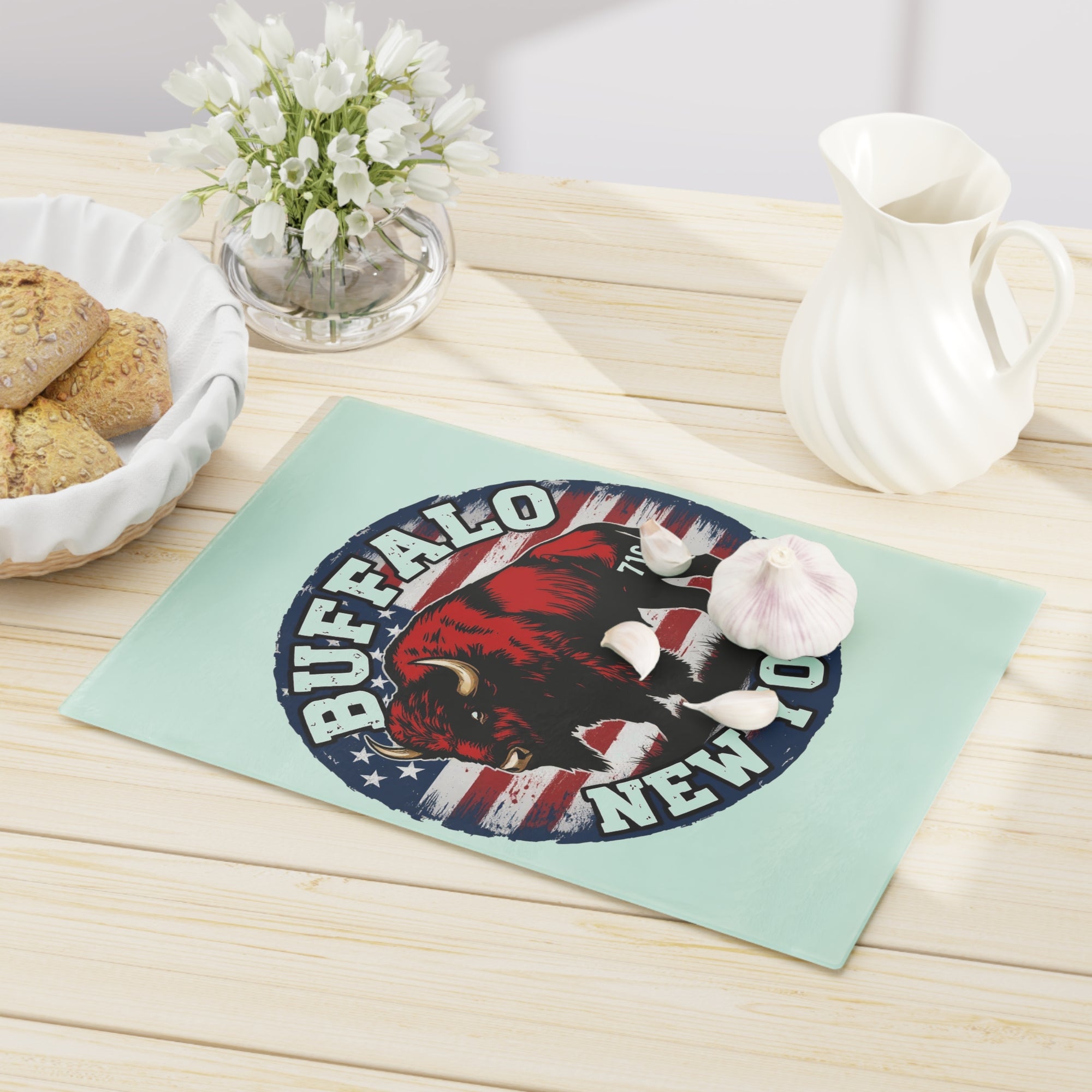 Buffalo NY 716 Tempered Glass Cutting Board