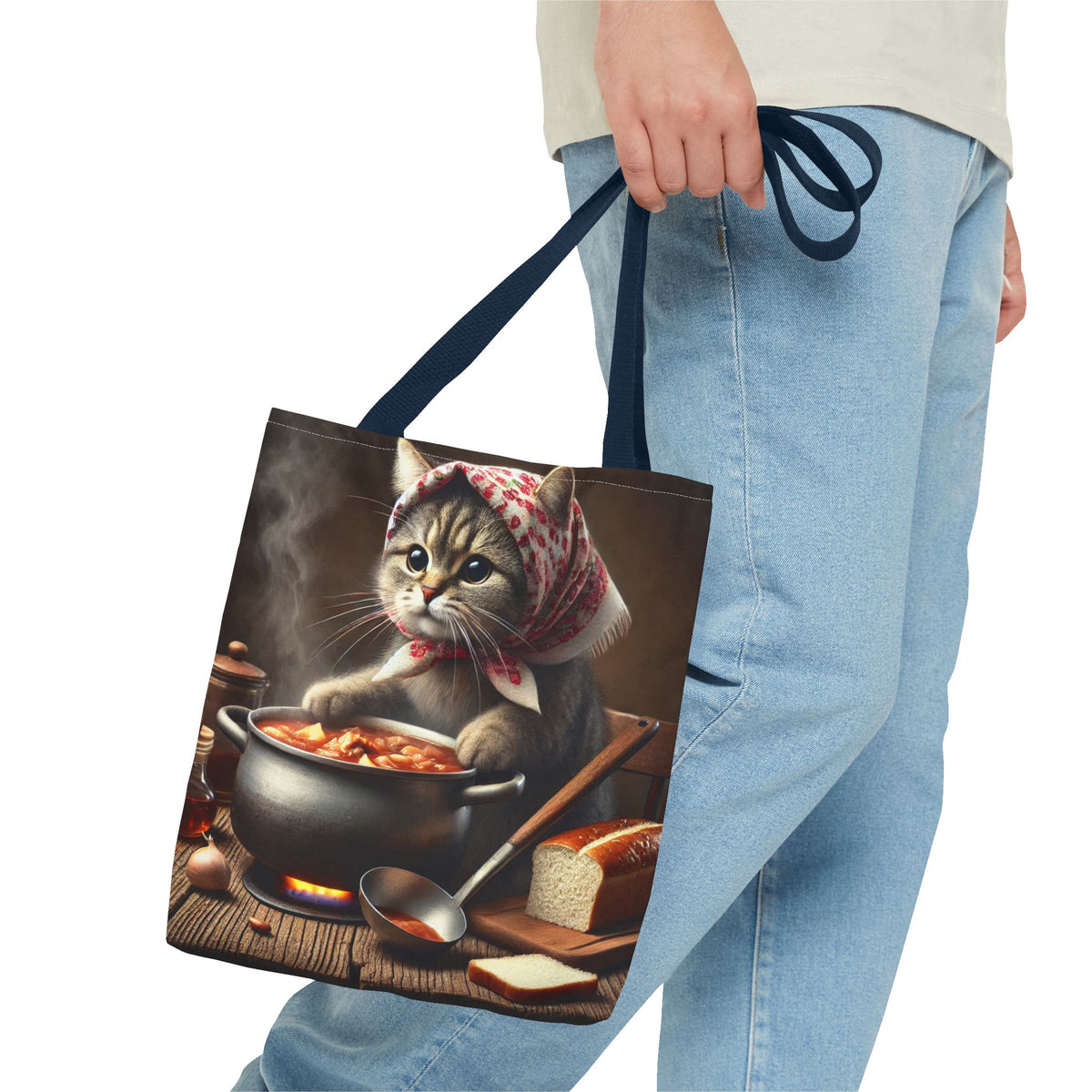 Cute Polish Cat Cooking Bigos Tote Bag