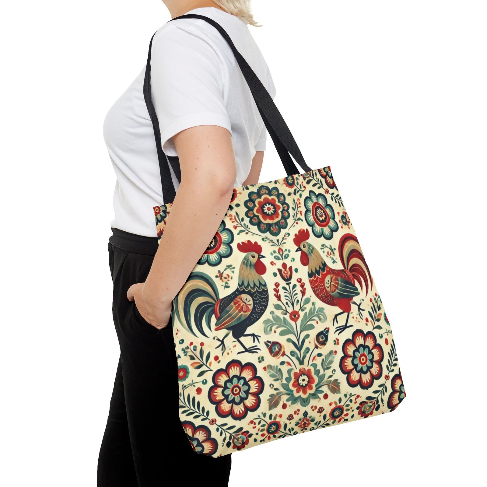 Polish Rooster Retro Themed Tote Bag