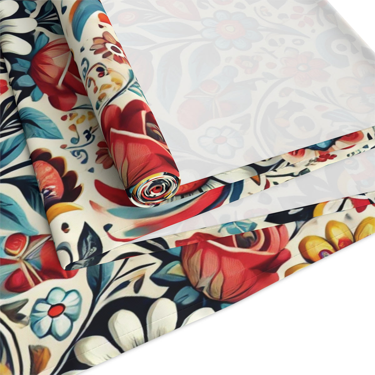 Birds and Flowers Floral Table Runner