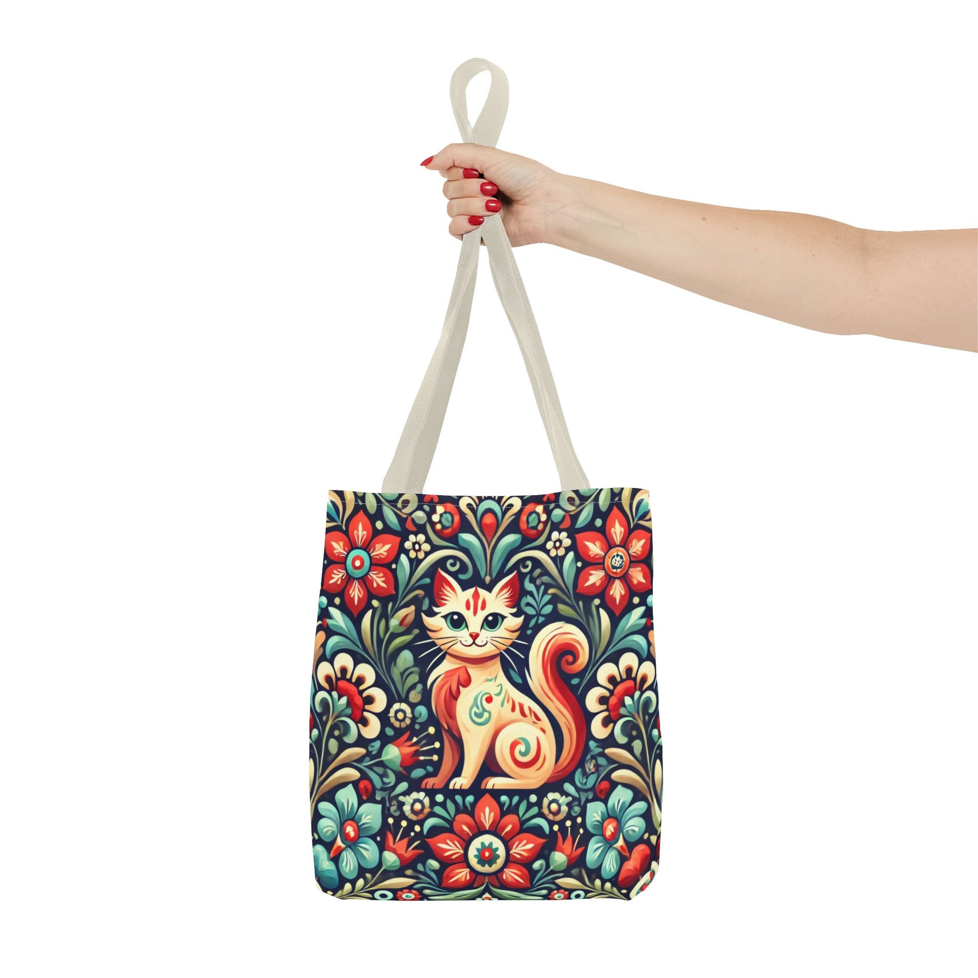 Orange Cat Folk Art Tote Bag (AOP)