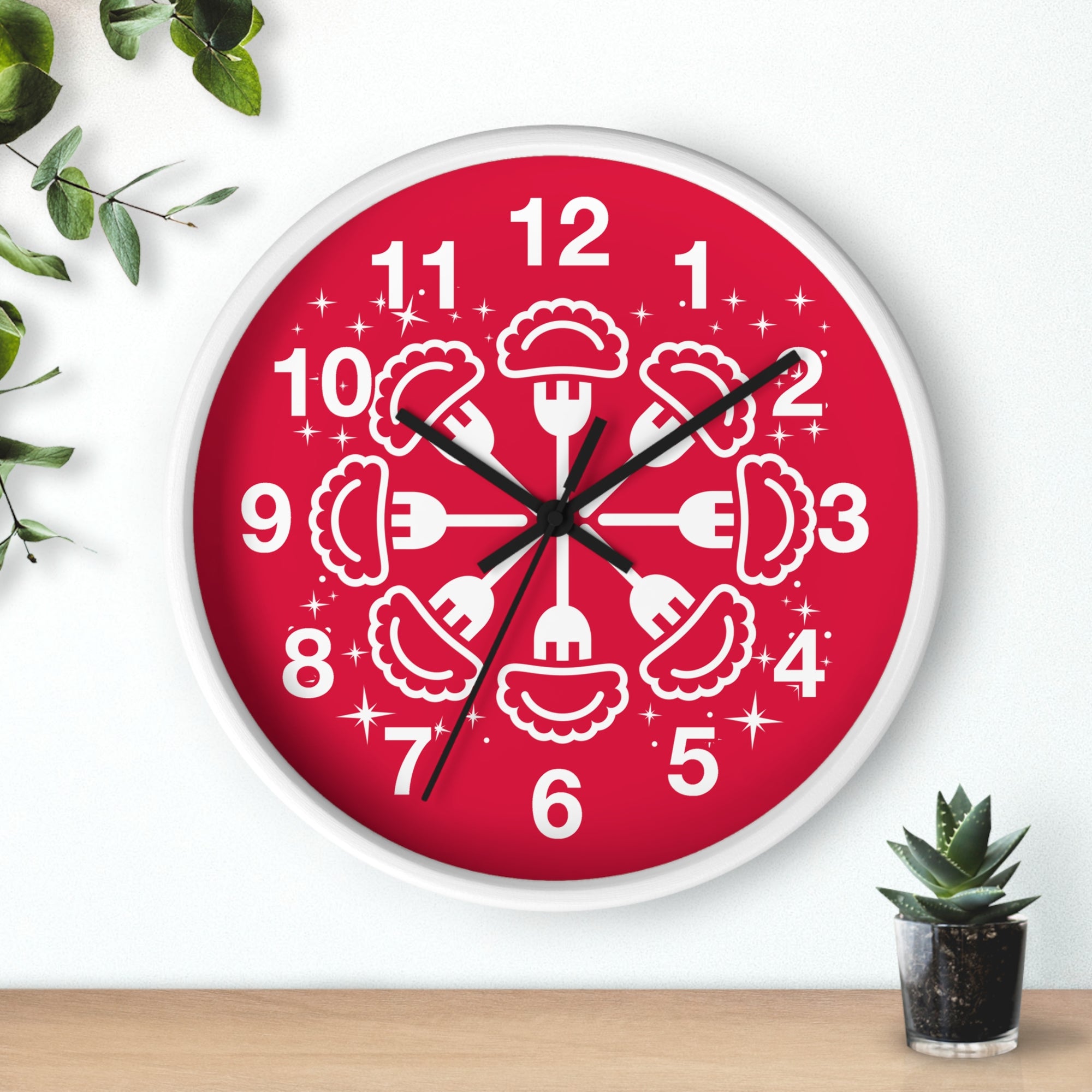 Pierogi Snowflake Wall Clock