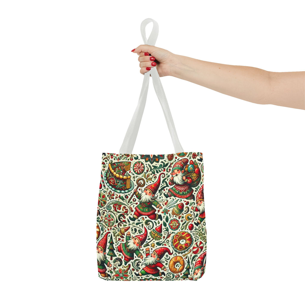 Christmas Gnomes Food Fight Whimsical Holiday Tote Bag