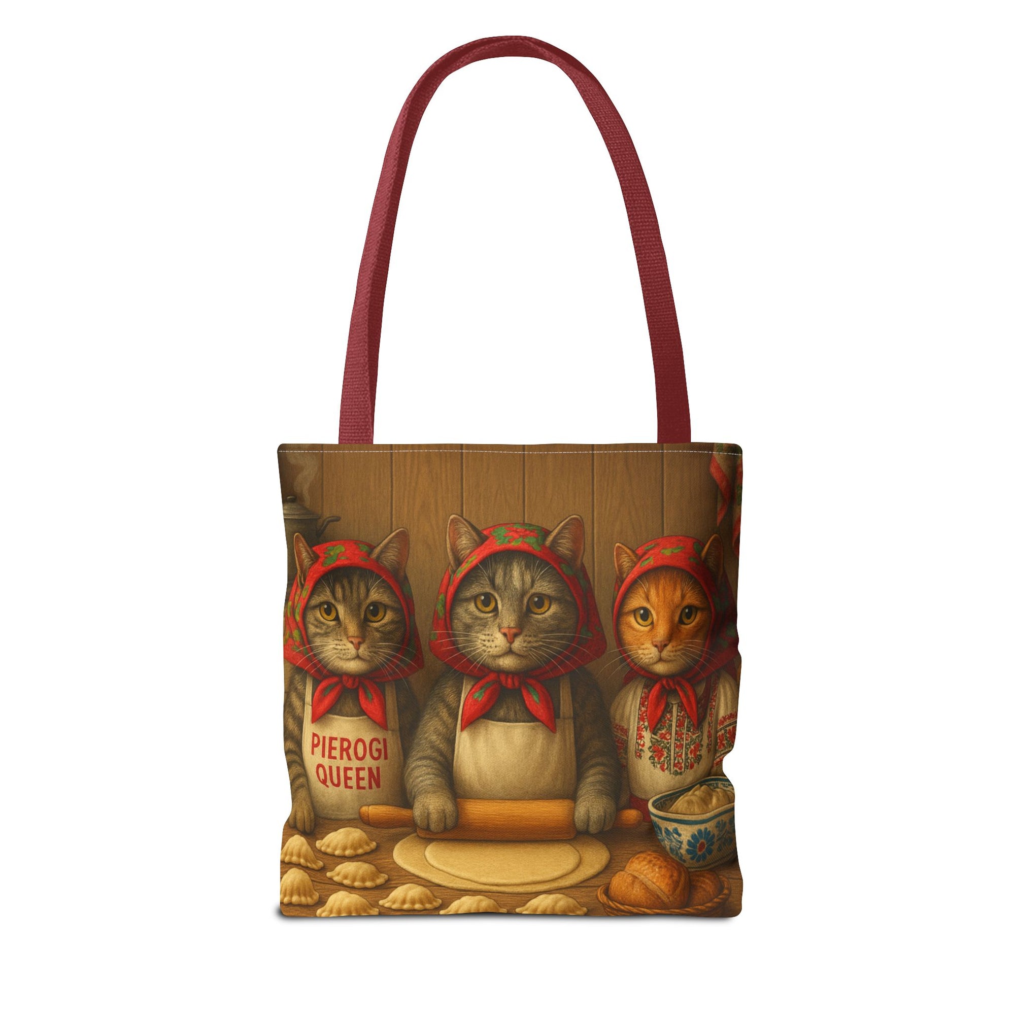 Babcia Cat Trio Making Pierogi Tote Bag