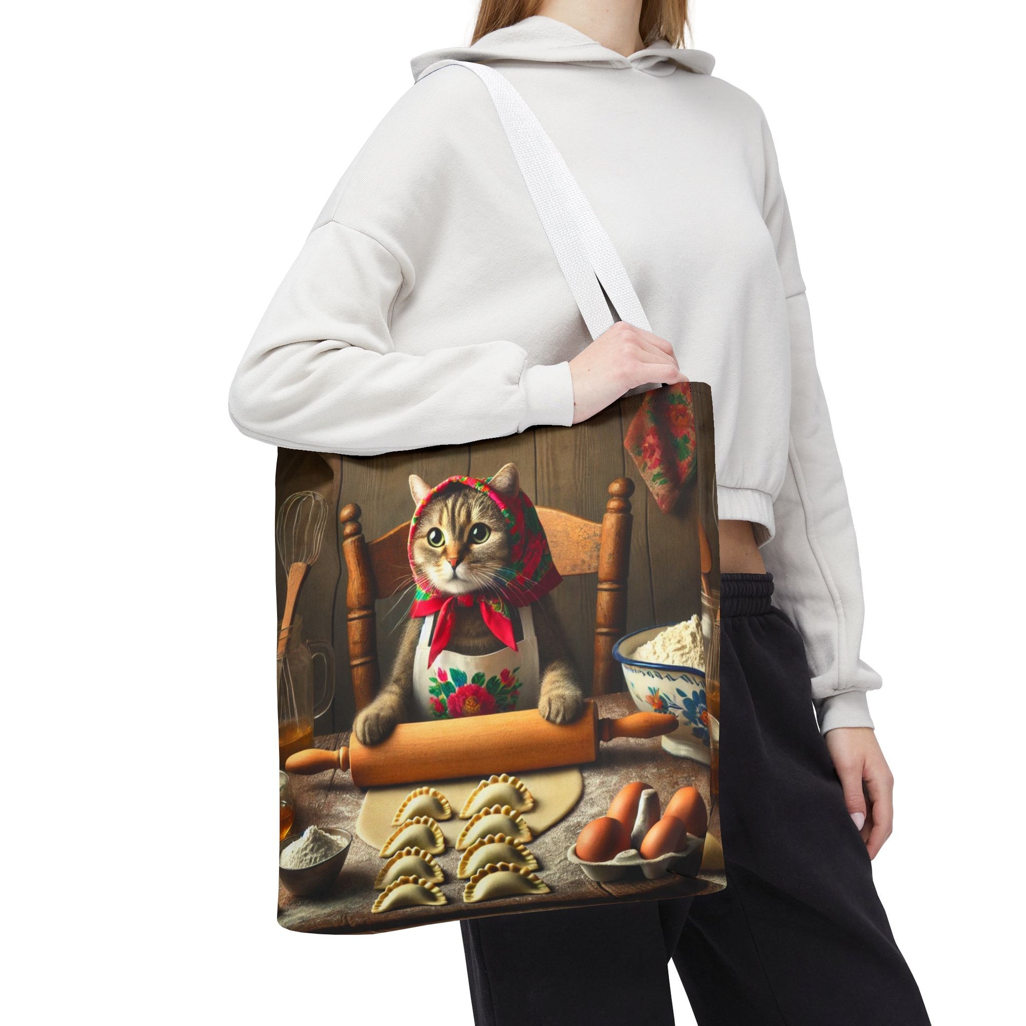 Polish Cat Making Pierogi Tote Bag