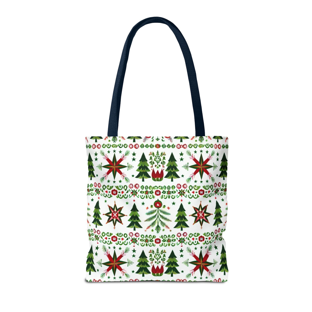 Polish Christmas Folk Art Pattern Stars Pines &amp; Florals Tote Bag