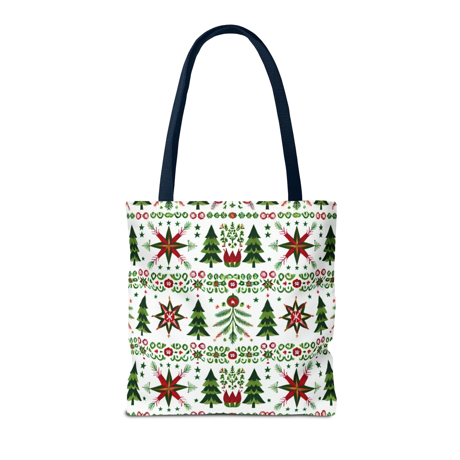 Polish Christmas Folk Art Pattern Stars Pines & Florals Tote Bag