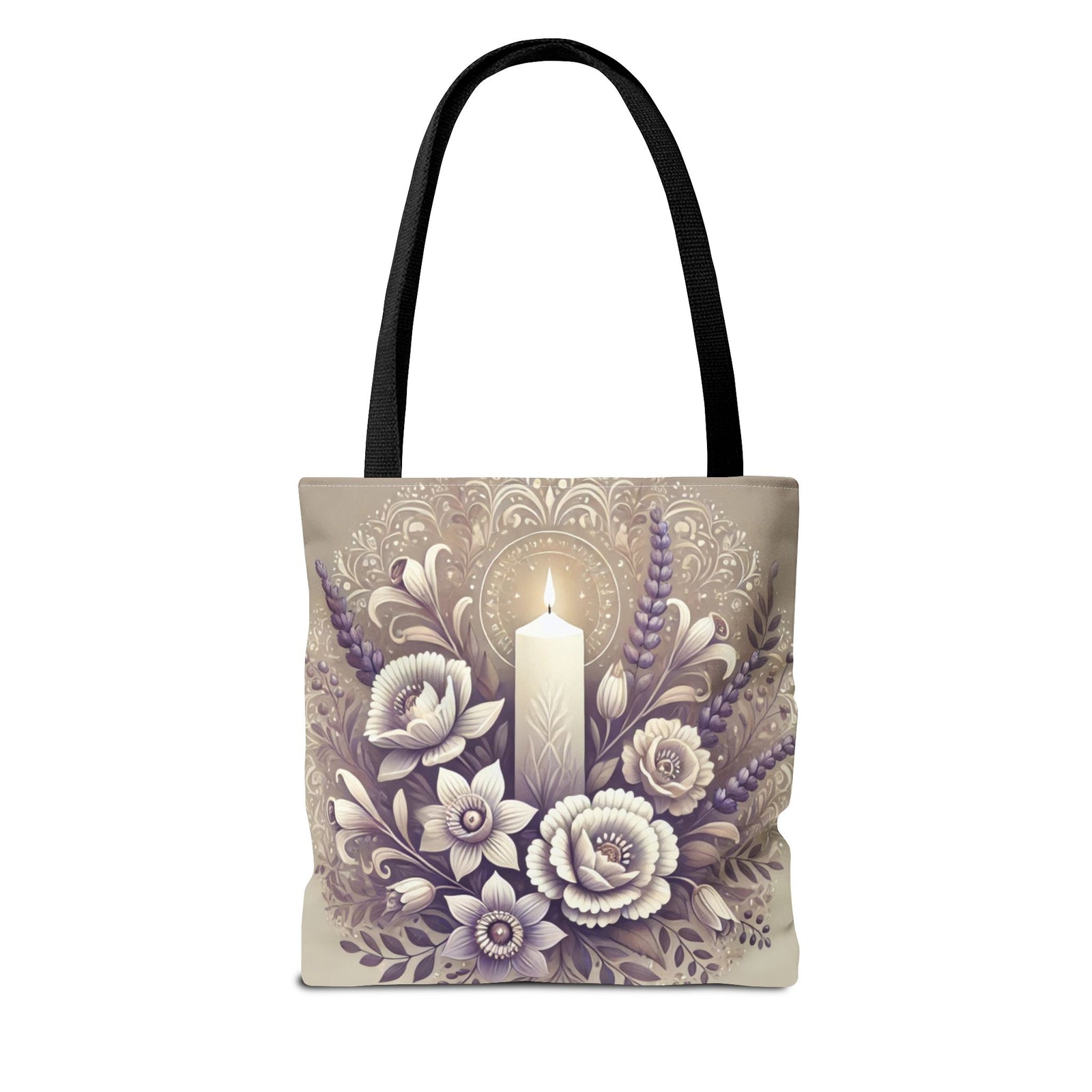 All Saints Day Religious Floral Folk Art Tote Bag