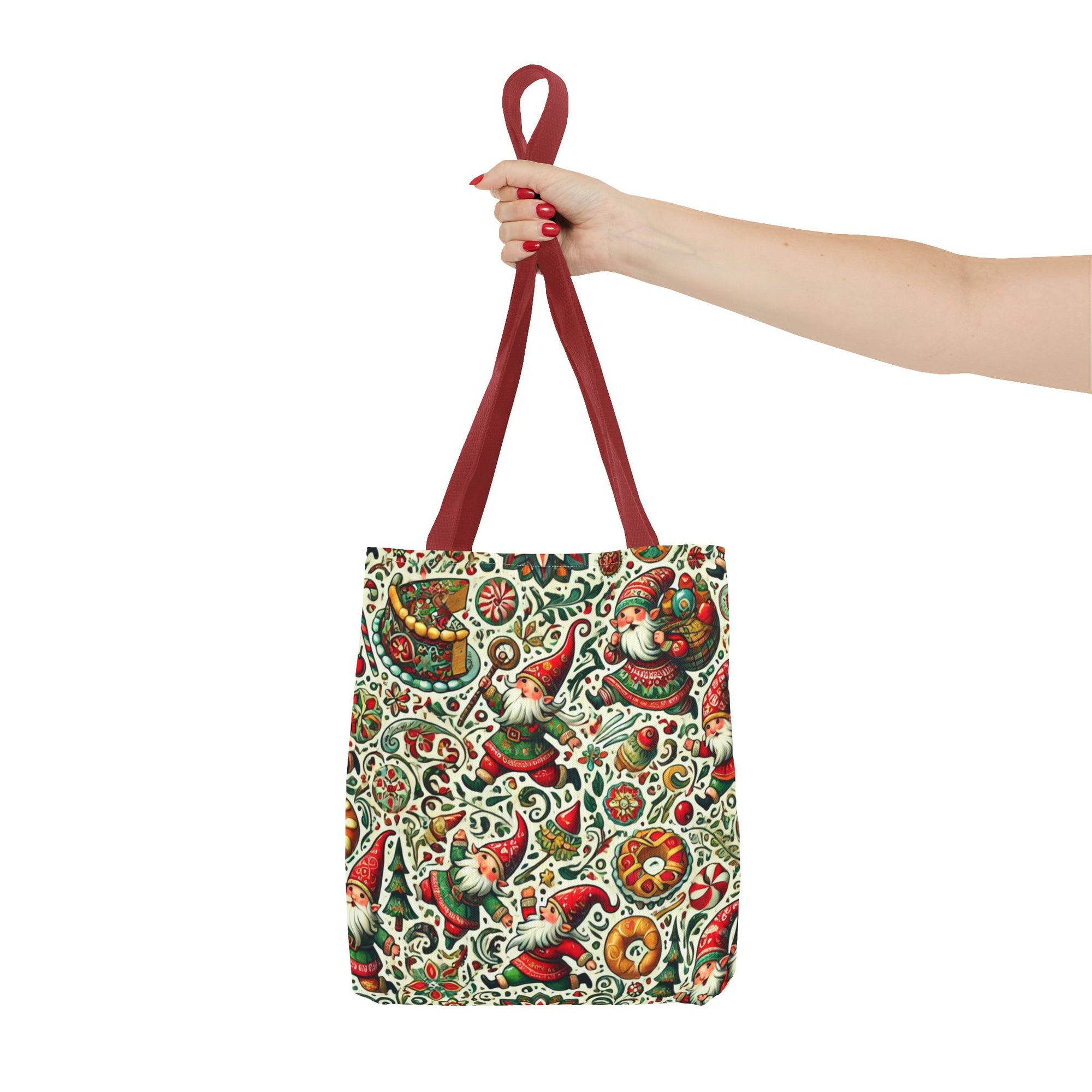Christmas Gnomes Food Fight Whimsical Holiday Tote Bag