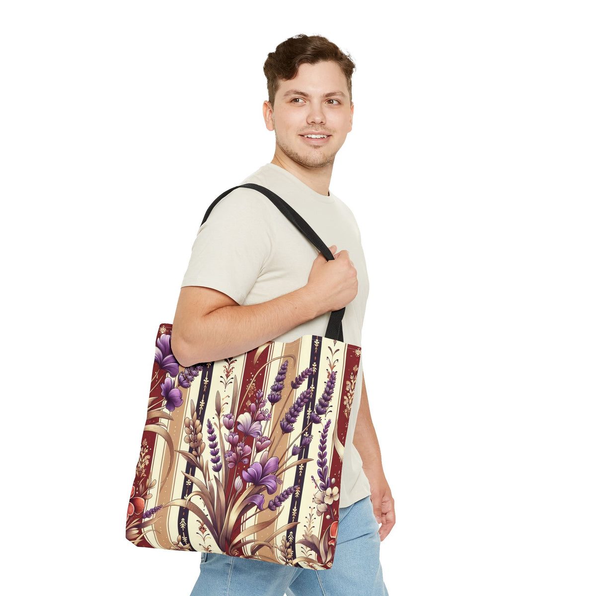 Lavender Floral Pattern Tote Bag