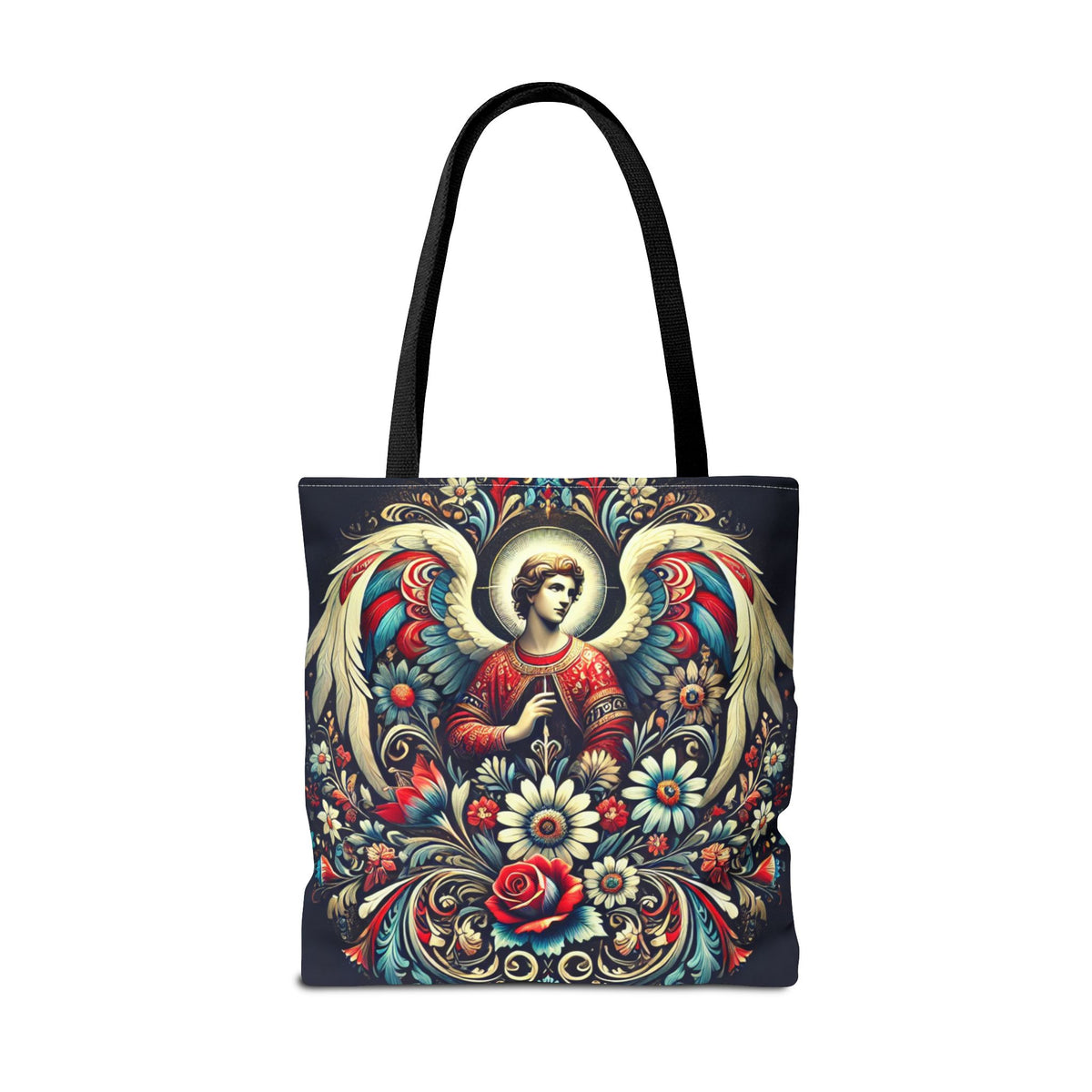 Archangel Michael Polish Floral Folk Art Tote Bag