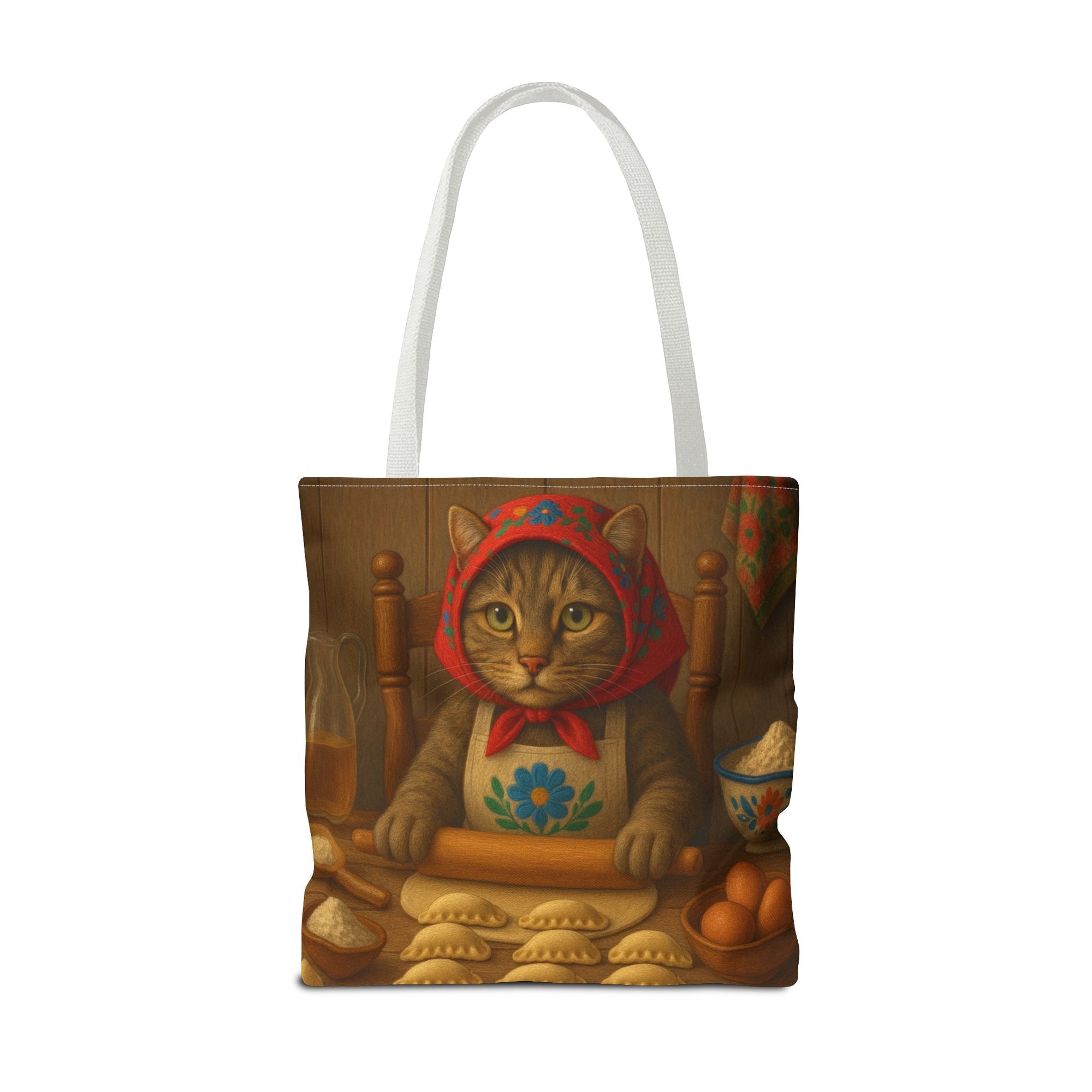Slovak Babka Cat Making Pirohy Tote Bag