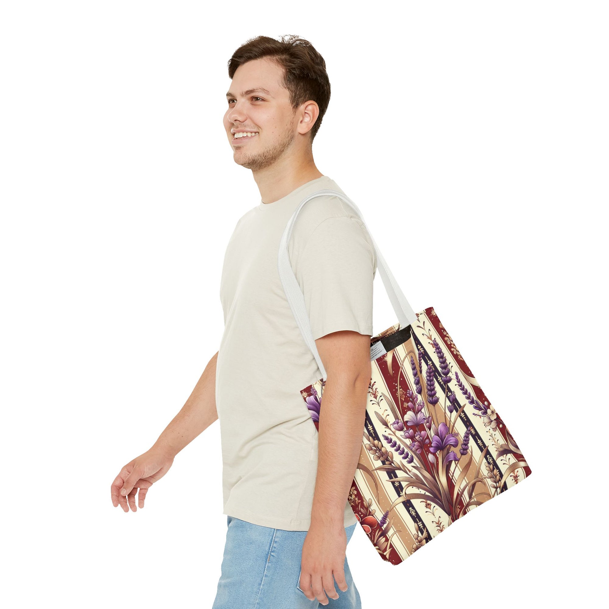 Lavender Floral Pattern Tote Bag