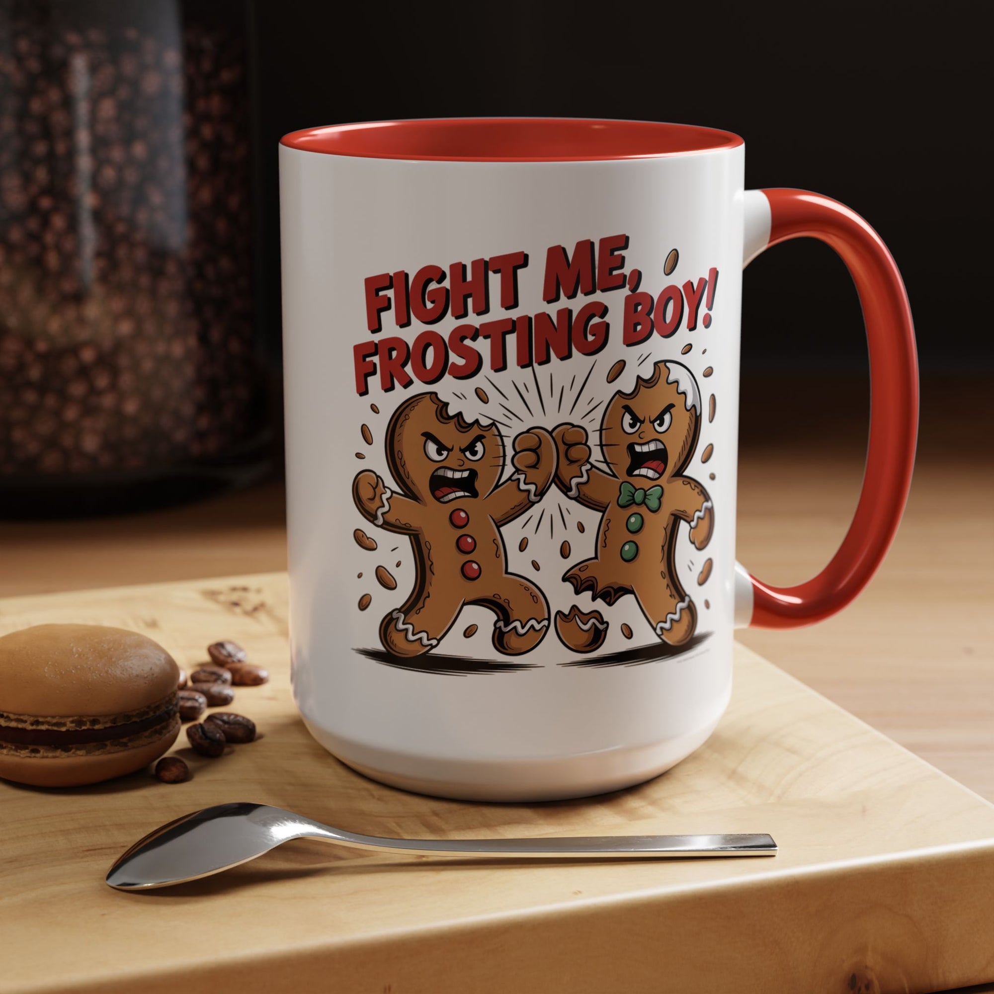 Funny Gingerbread Man Fight Me Frosting Boy Coffee Mug With Color Inside