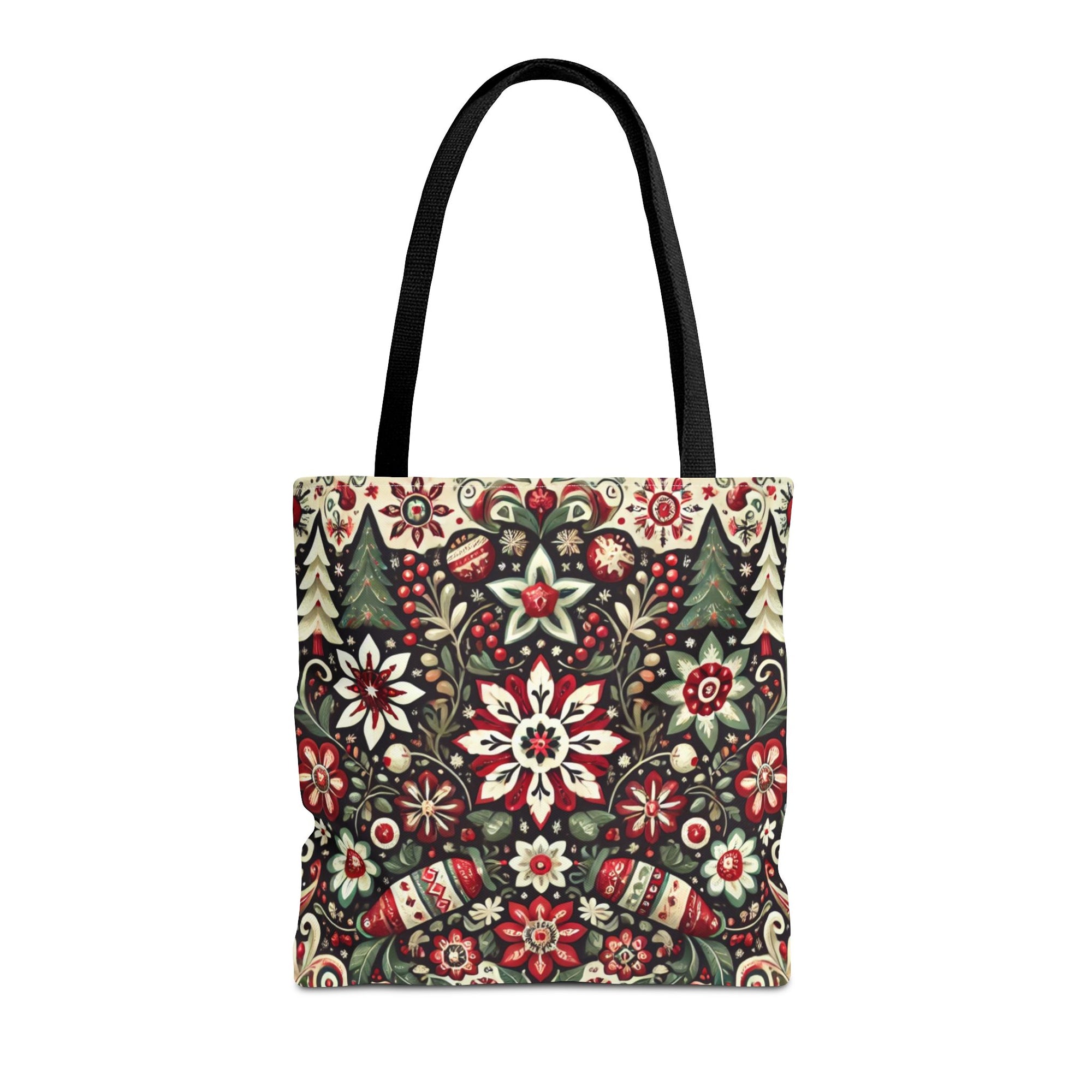 Antique Holiday Retro Christmas Folk Art Tote Bag