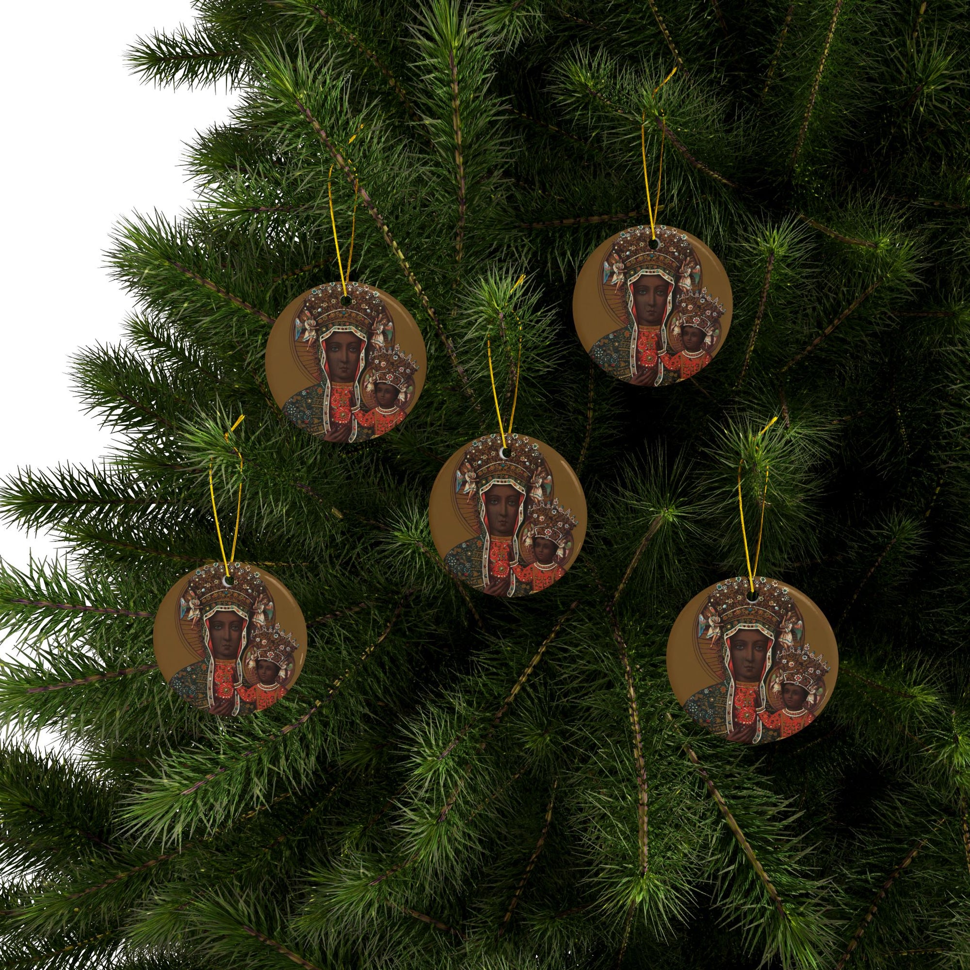 Black Madonna of Częstochowa Ceramic Ornament