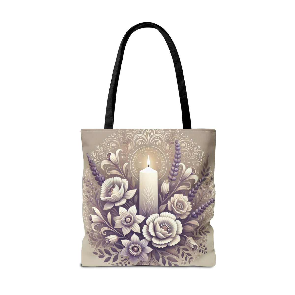 All Saints Day Religious Floral Folk Art Tote Bag