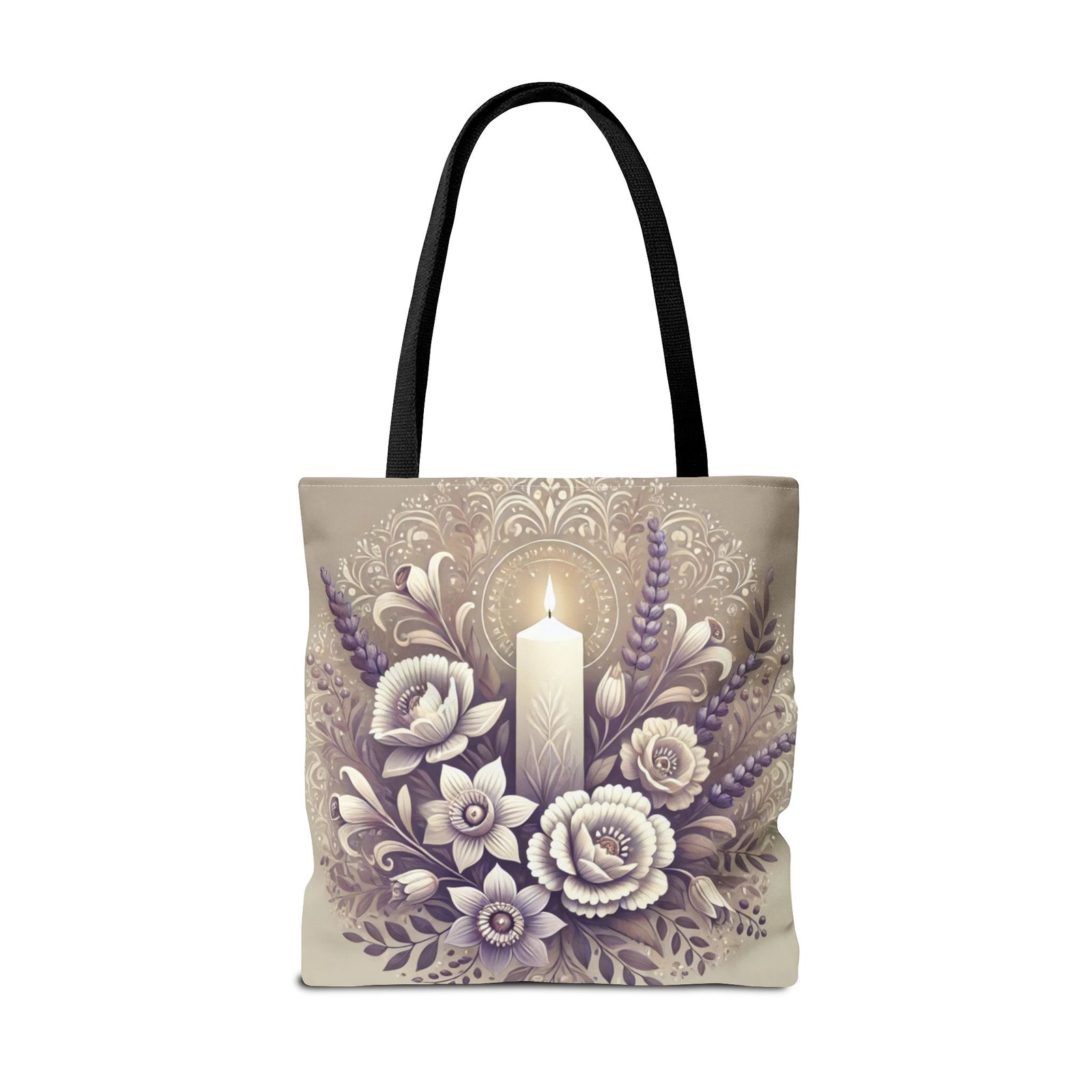 All Saints Day Religious Floral Folk Art Tote Bag