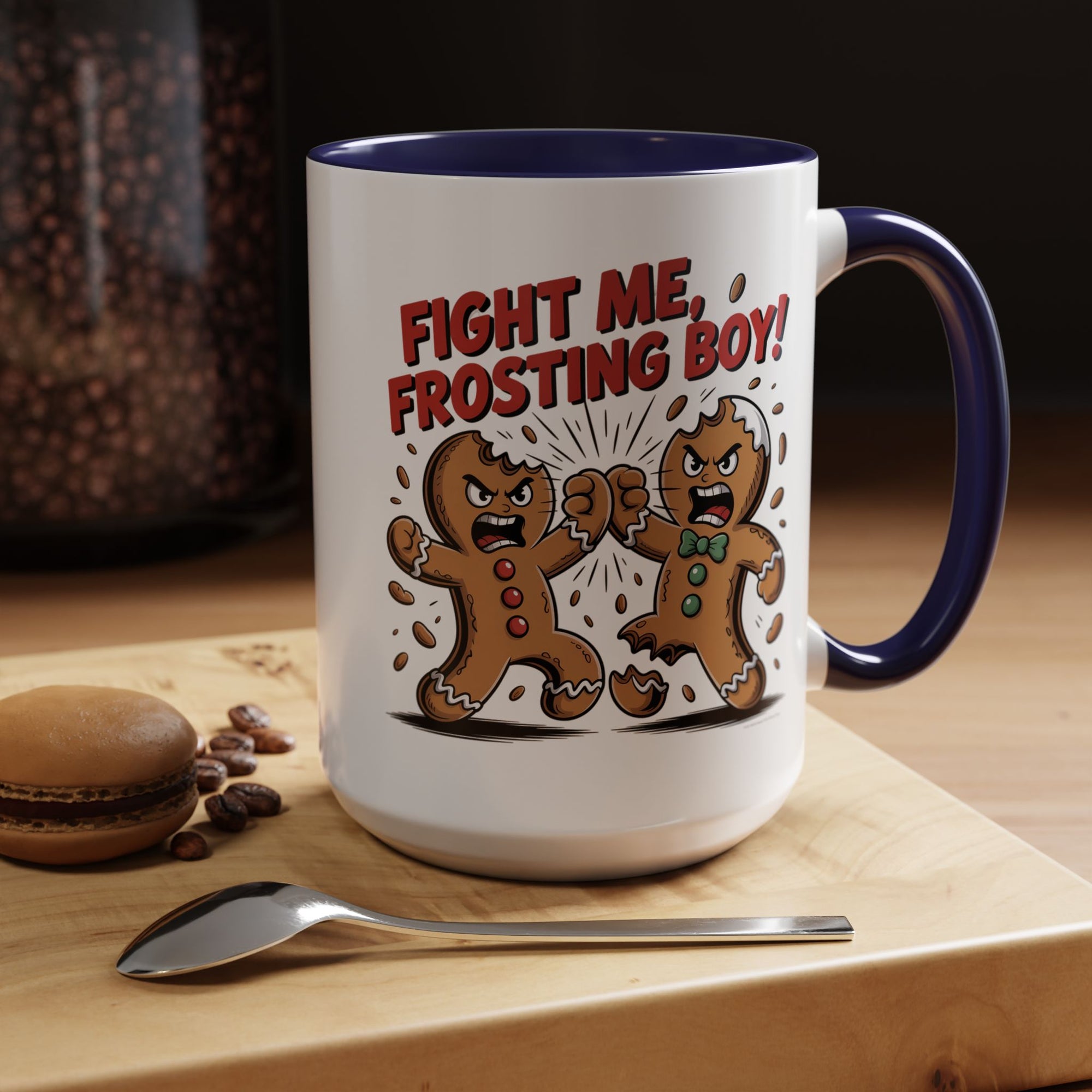 Funny Gingerbread Man Fight Me Frosting Boy Coffee Mug With Color Inside
