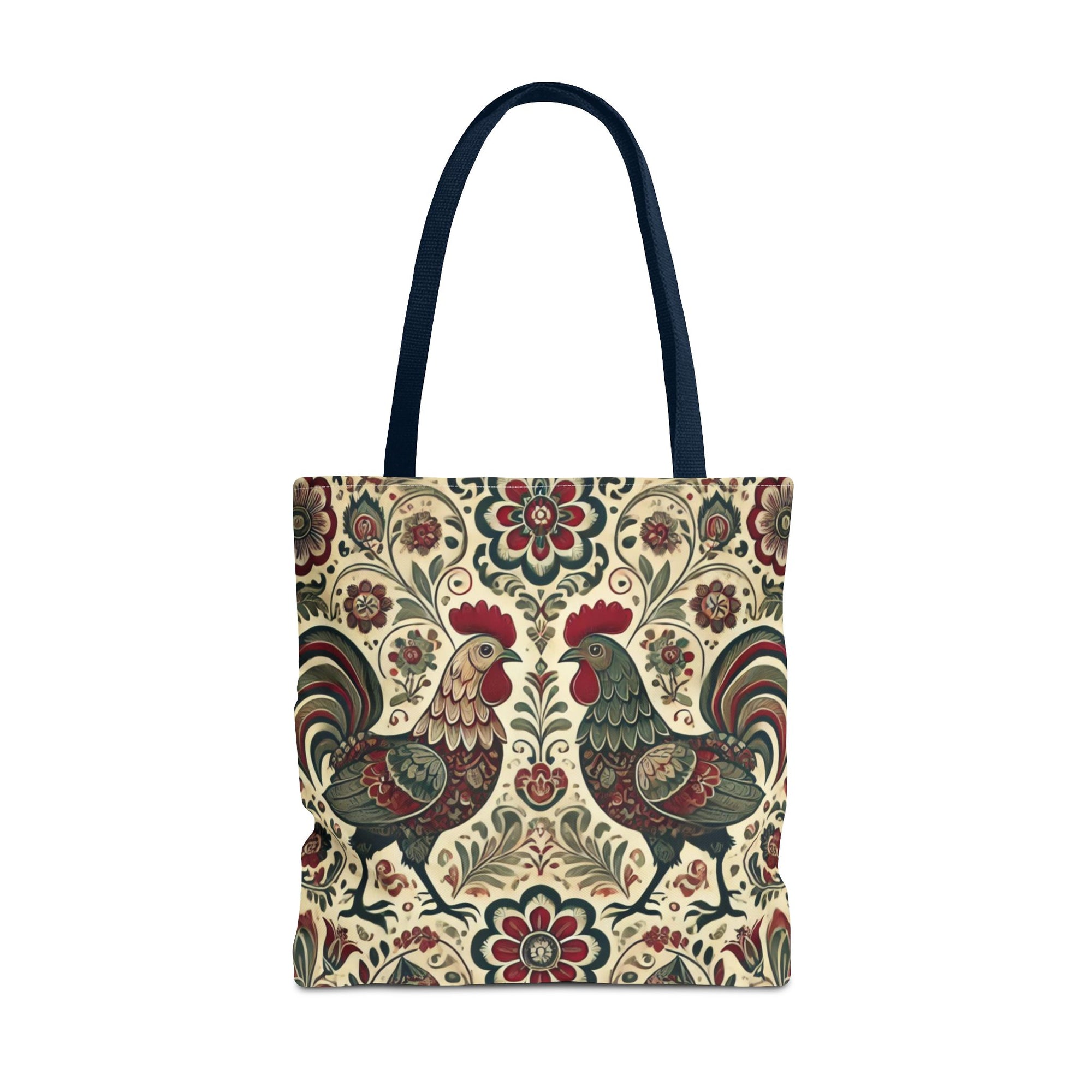 Retro Themed Polish Wycinanki Rooster Pattern Folk Art Tote Bag