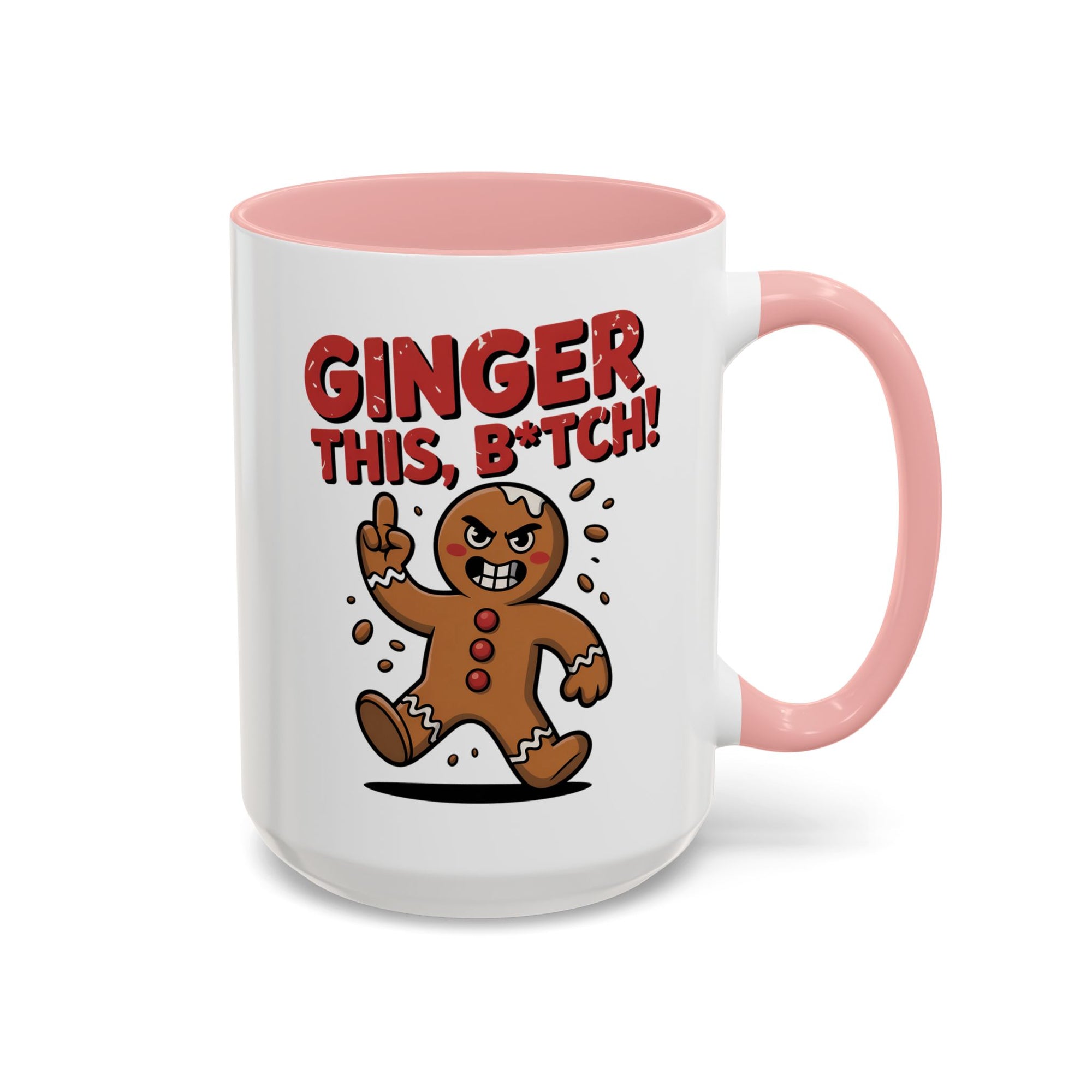 Angry Gingerbread Man Coffee Mug With Color Inside