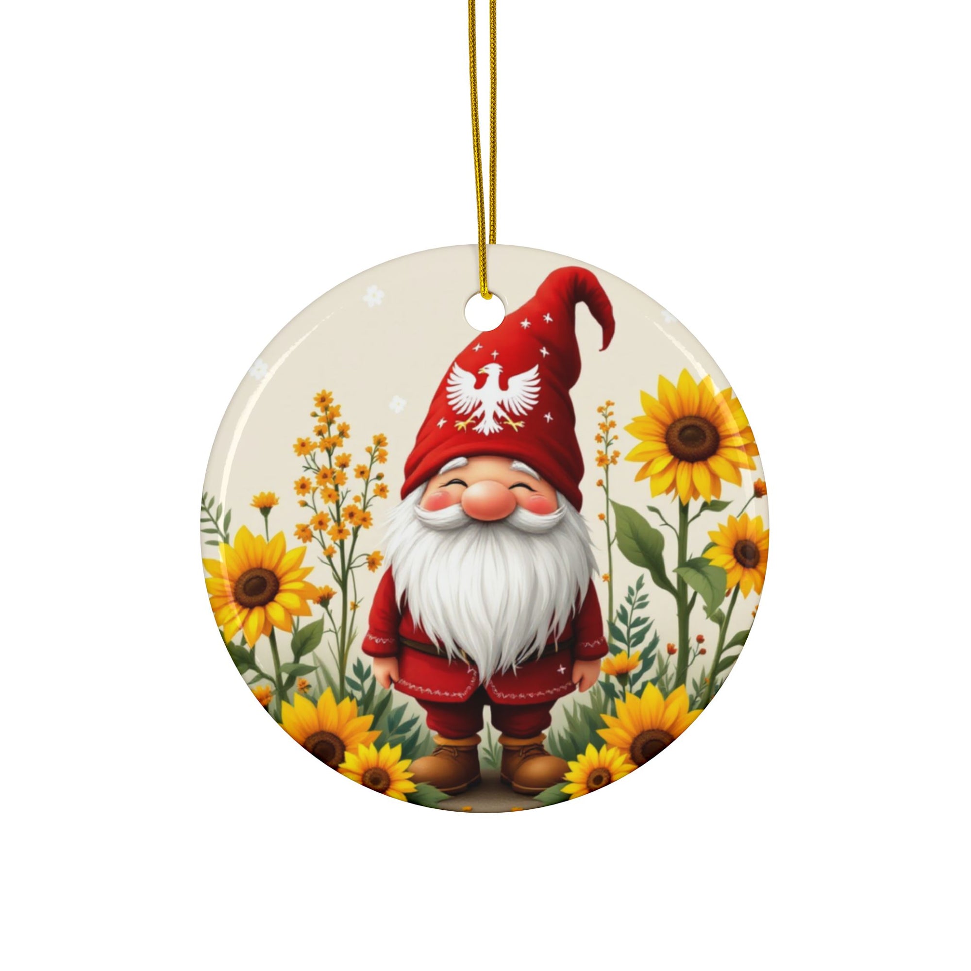 Polish Gnome Smiling Ceramic Ornaments