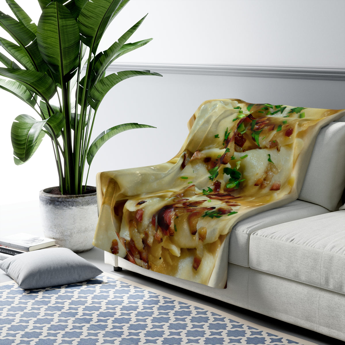 Plate of Pierogi Sherpa Fleece Blanket