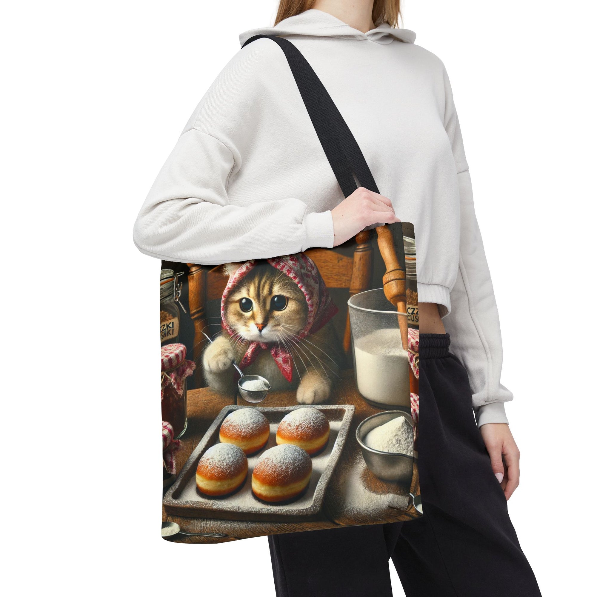 Cute Polish Cat Making Paczki Tote Bag