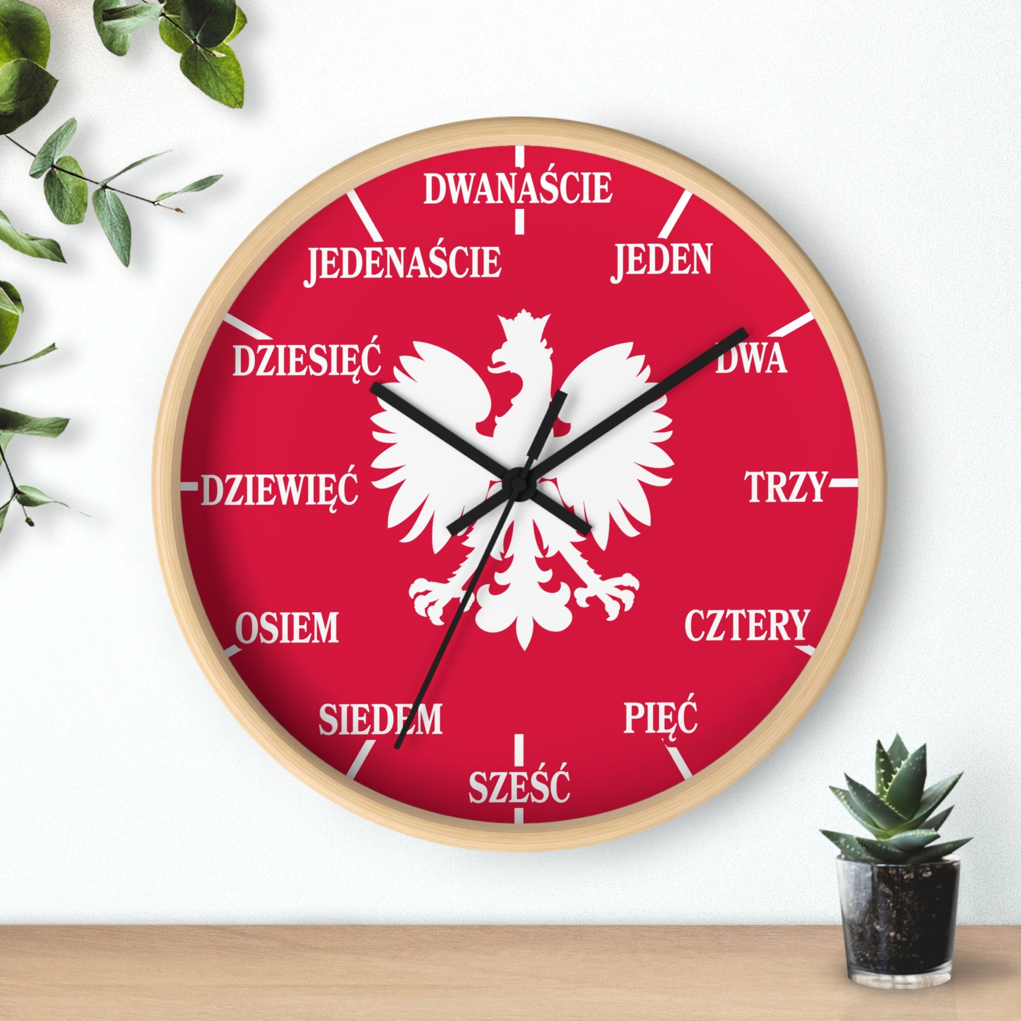 Polish Numbers Wall Clock